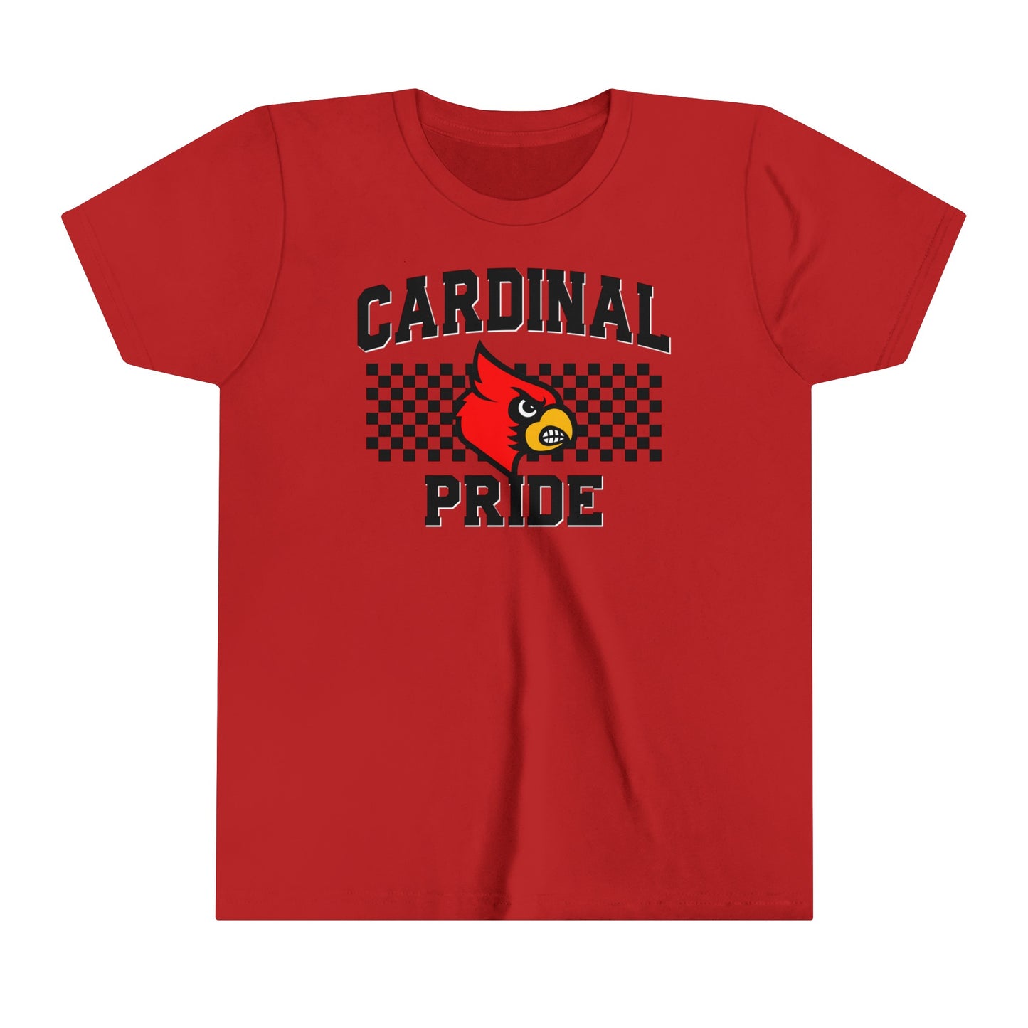 Cardinal Pride Black and White Checkerboard - Bella + Canvas Youth Tee