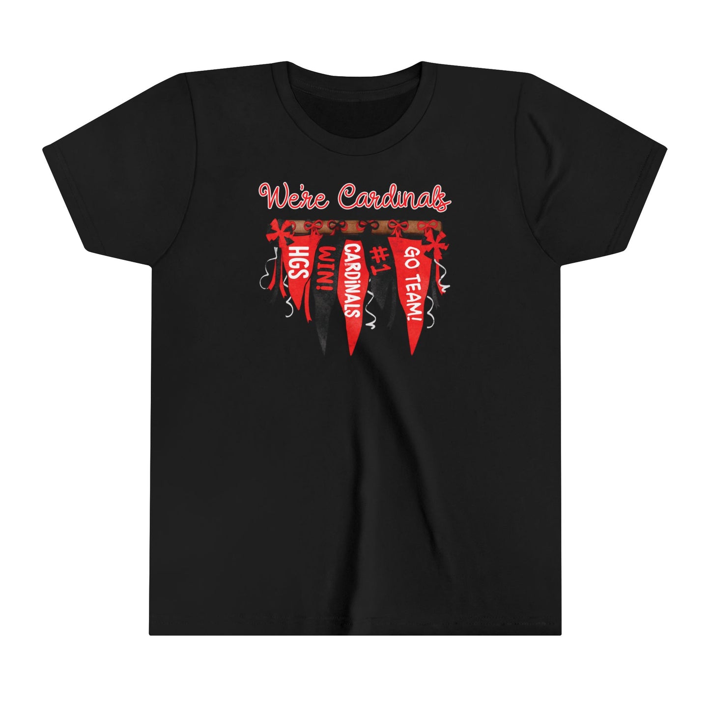 Cardinals Pennant Banner- Bella + Canvas Youth Tee