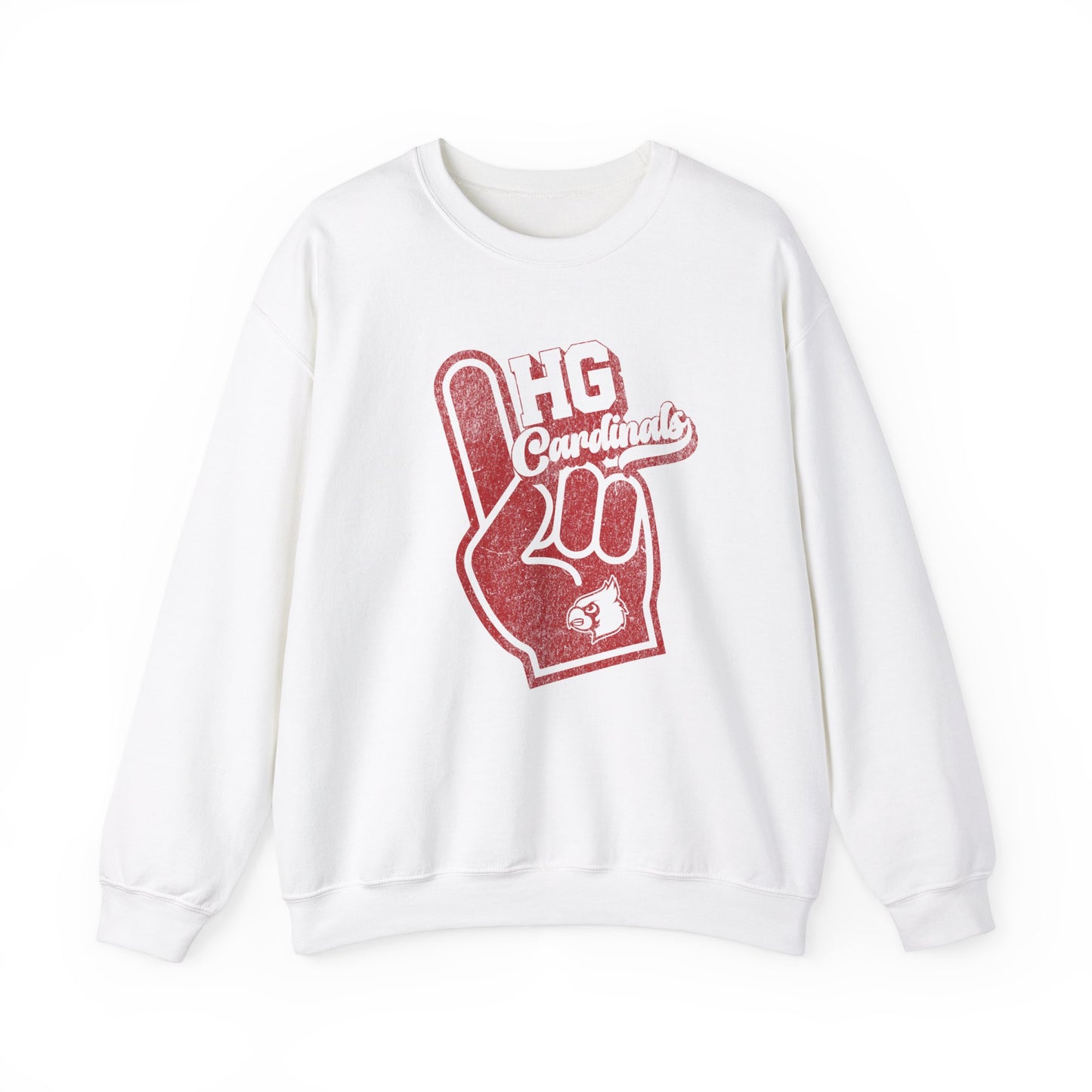 Vintage Foam Finger HG Cardinals - Unisex Heavy Blend™ Crewneck Sweatshirt