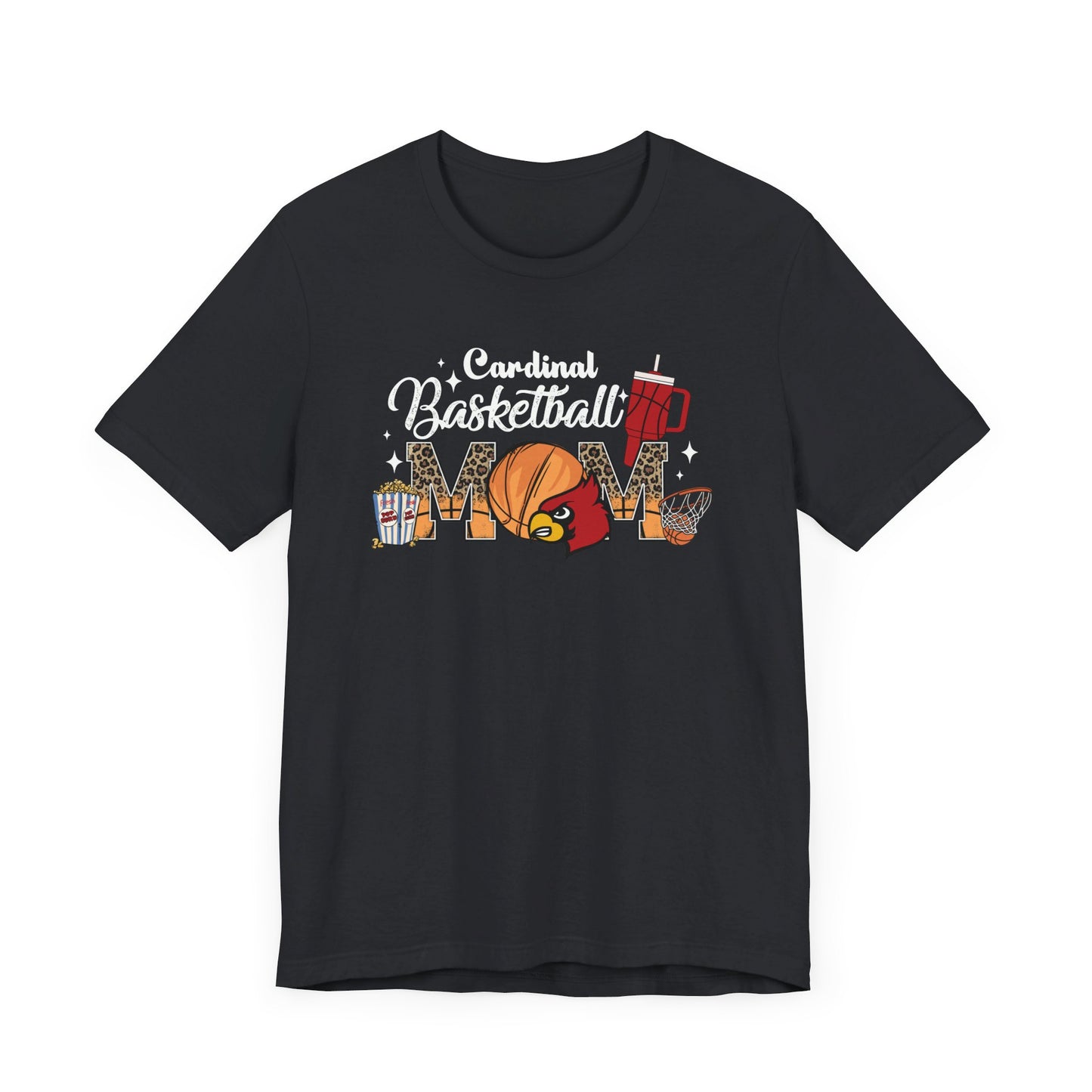 Cardinal Basketball Mom - Bella + Canvas Short Sleeve Tee