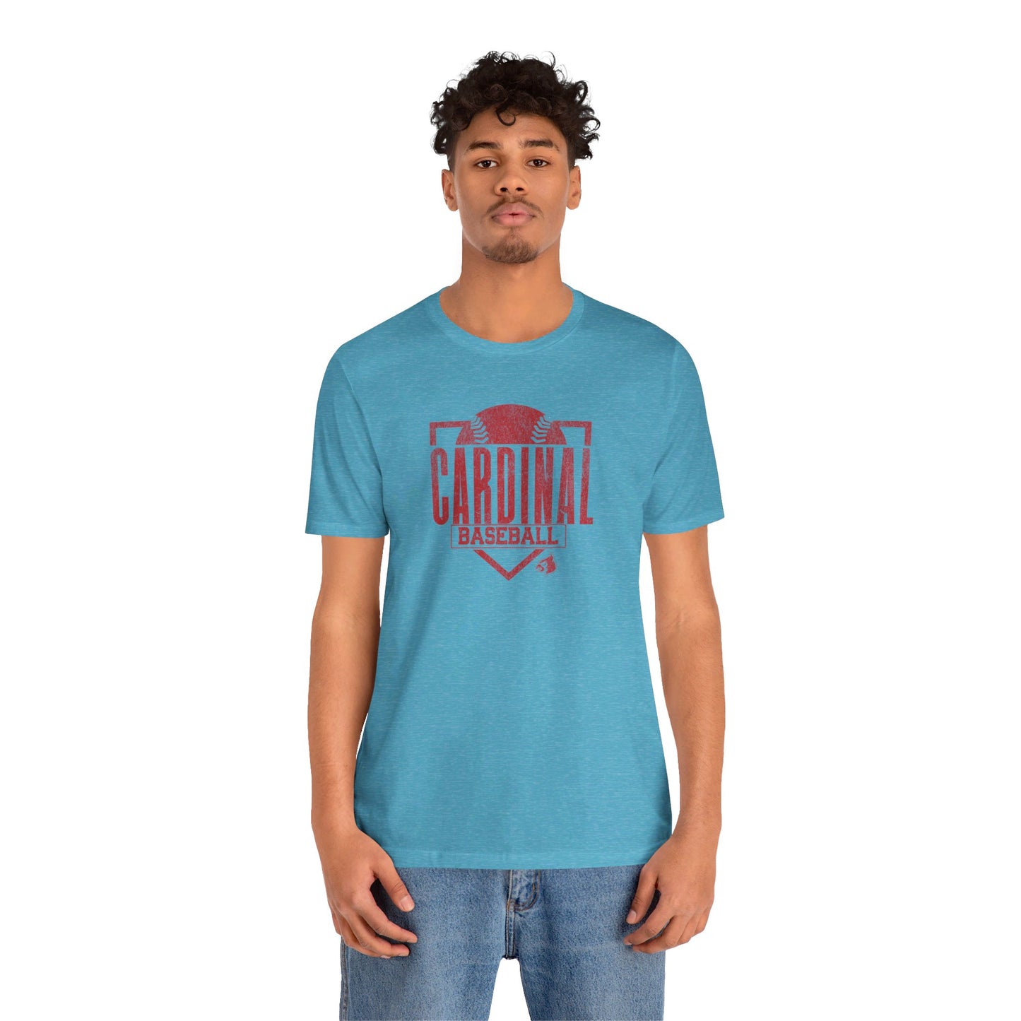 Vintage Cardinal Baseball Plate - Bella + Canvas Short Sleeve Tee