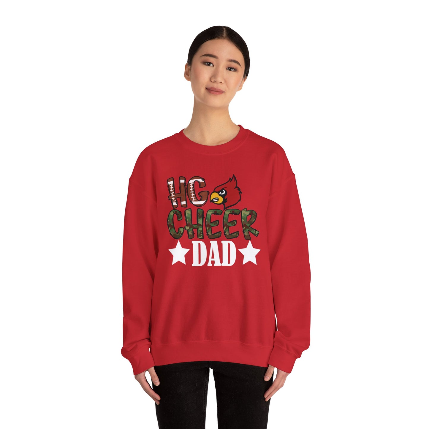 HG Cheer Dad Football - Unisex Heavy Blend™ Crewneck Sweatshirt