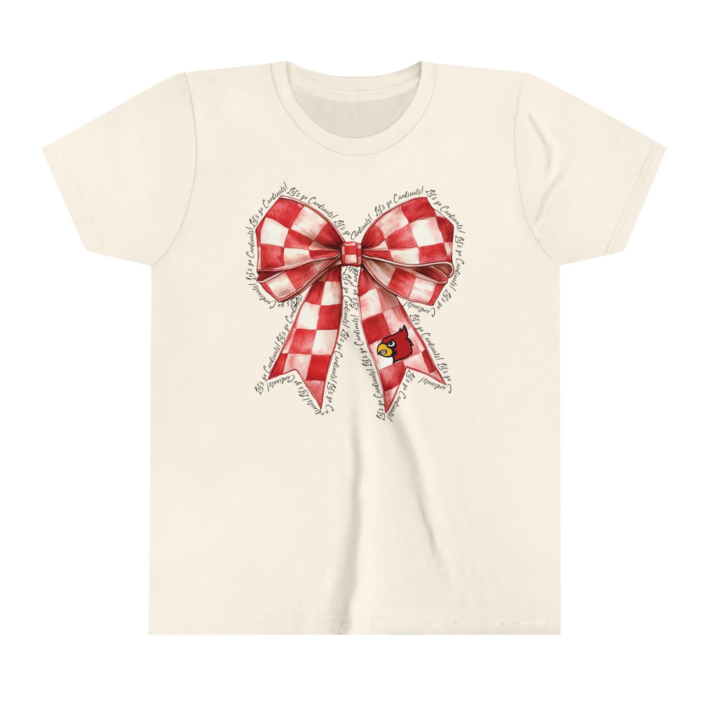 Let's go Cardinals Coquette Bow - Bella + Canvas Youth Tee