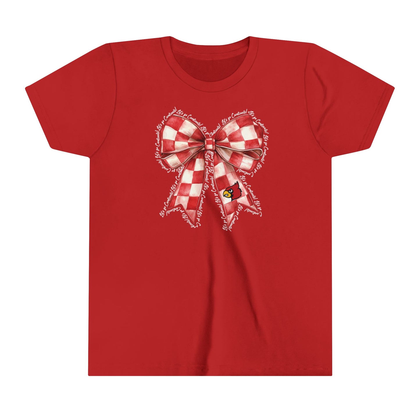 Let's go Cardinals Coquette Bow - Bella + Canvas Youth Tee