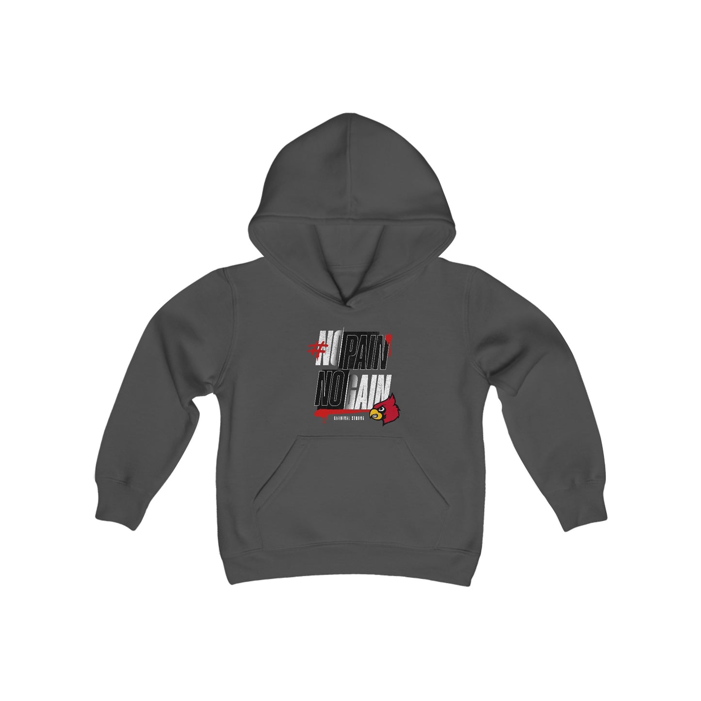 No Pain No Gain Cardinal - Youth Heavy Blend Hooded Sweatshirt