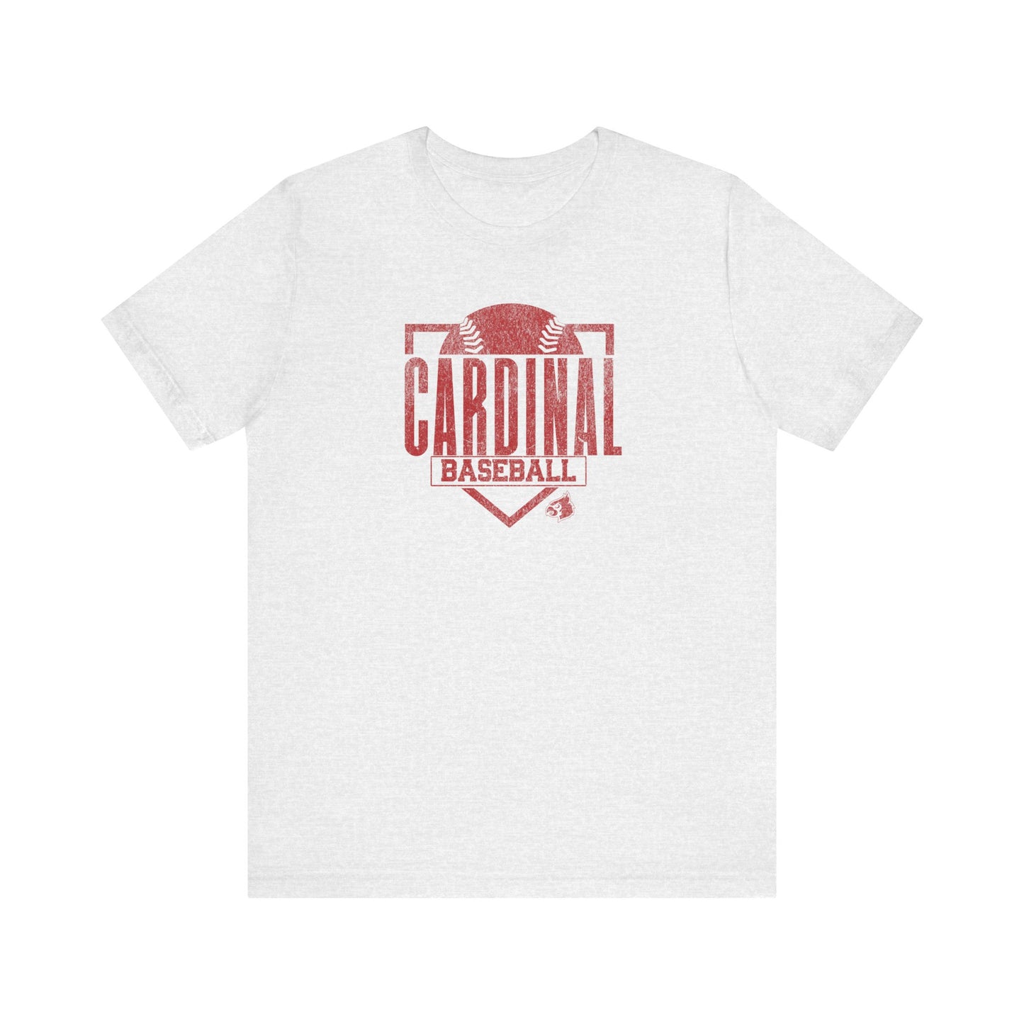 Vintage Cardinal Baseball Plate - Bella + Canvas Short Sleeve Tee