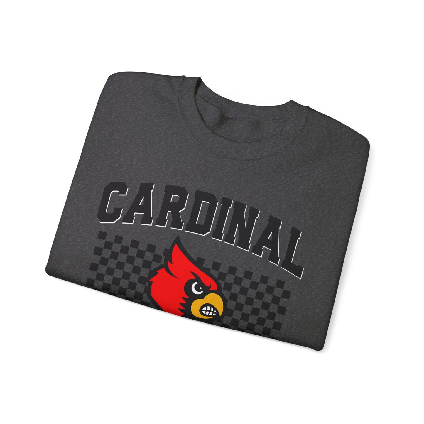 Cardinal Pride Black and White Checkerboard - Unisex Heavy Blend™ Crewneck Sweatshirt