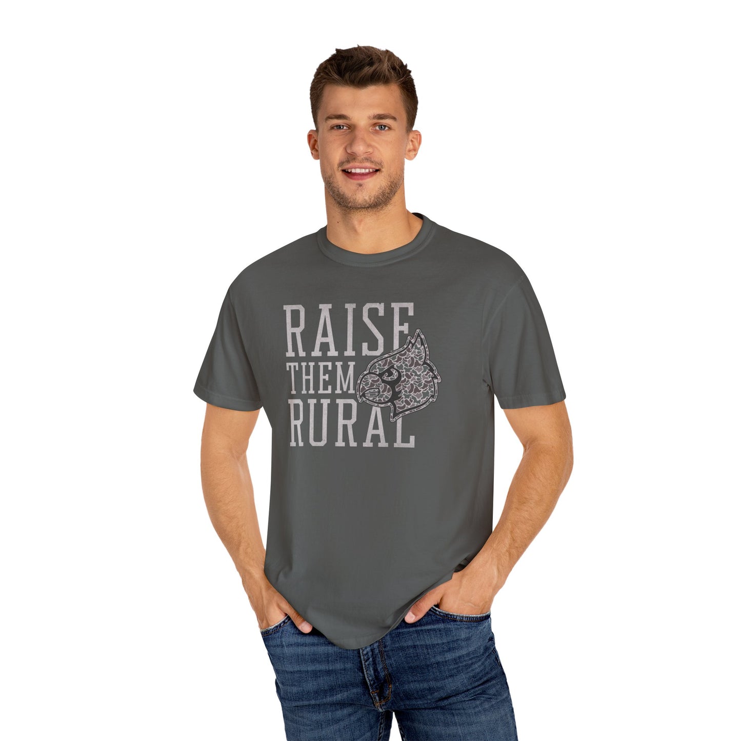 Old School Camo Raise them Rural Cardinal - Comfort Colors T Shirt