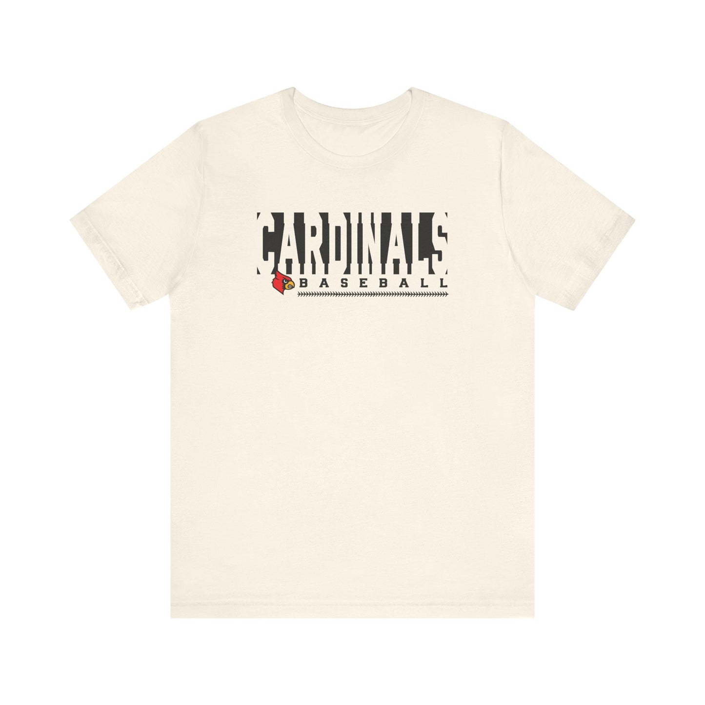 Cardinals Baseball Inset Text - Bella + Canvas Short Sleeve Tee