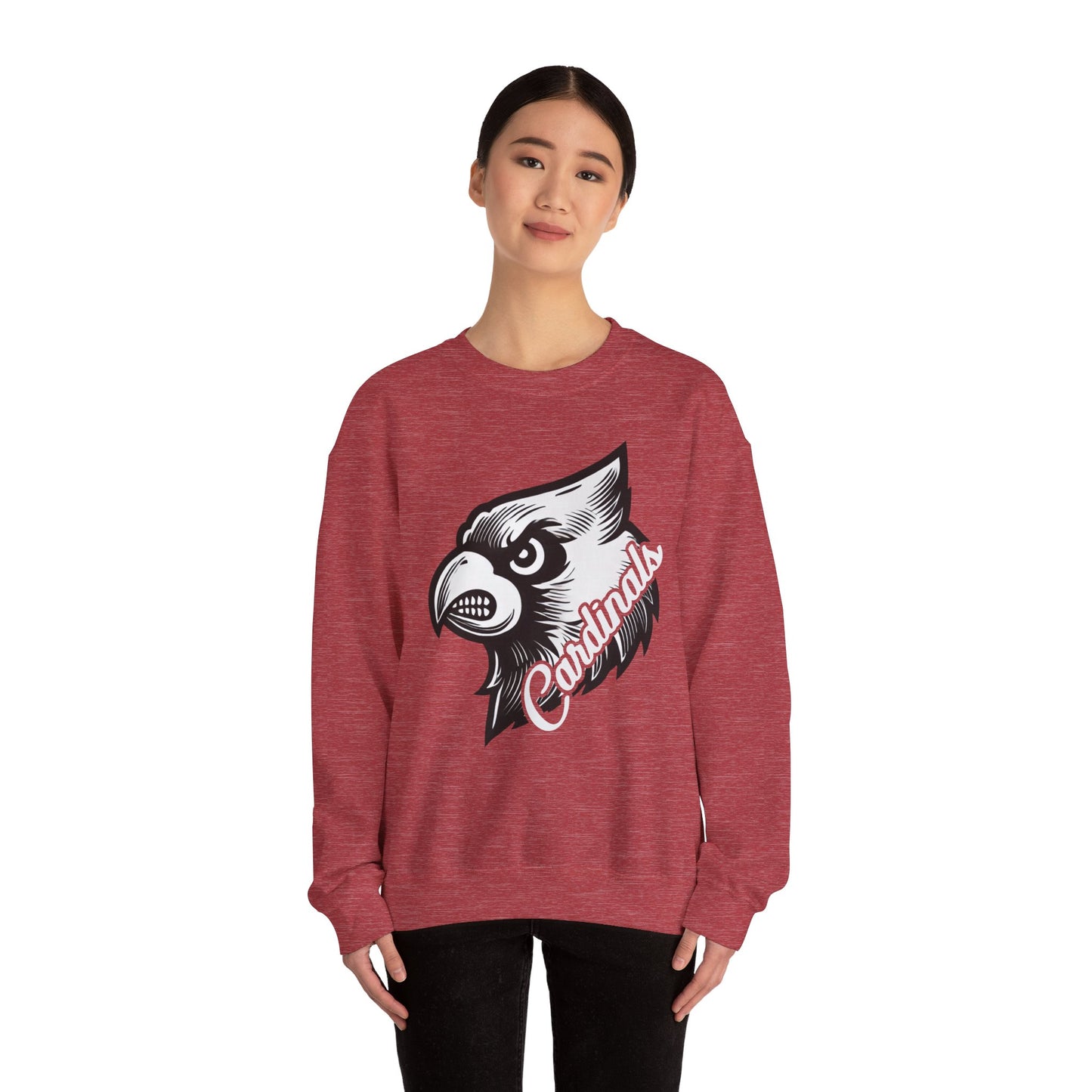 Cardinals Inset Text - Unisex Heavy Blend™ Crewneck Sweatshirt