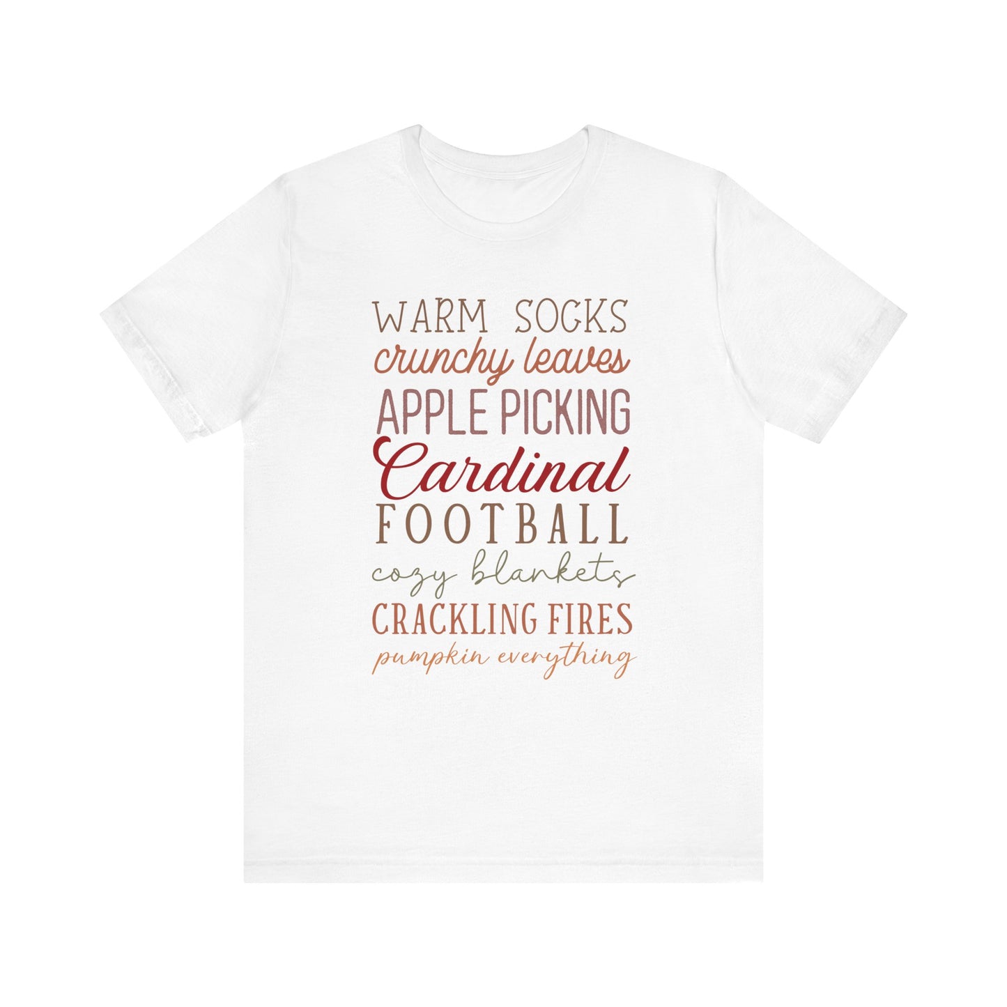 Fall Sayings Cardinal Football - Bella + Canvas Short Sleeve Tee