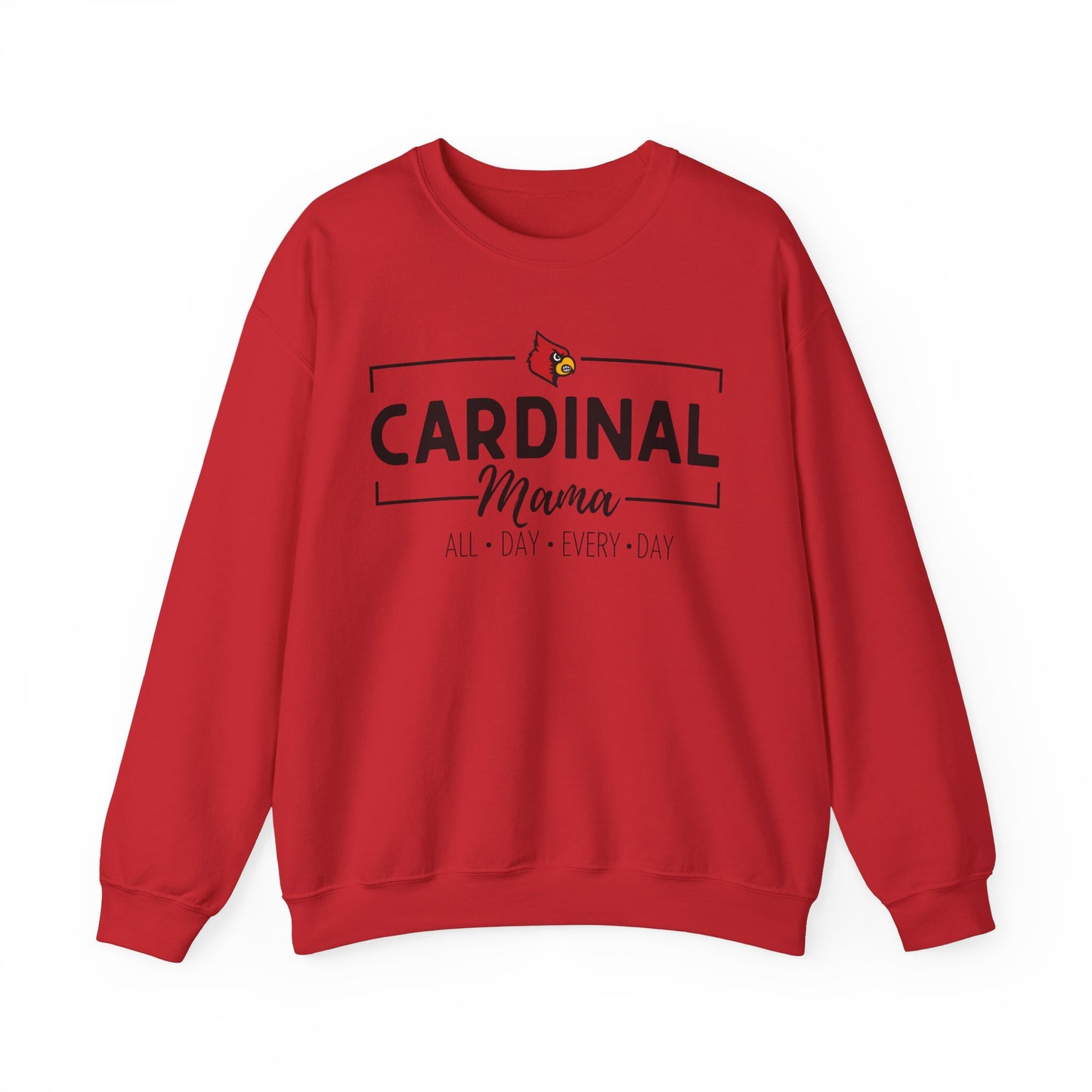 Cardinal Mama All Day Every Day - Unisex Heavy Blend™ Crewneck Sweatshirt