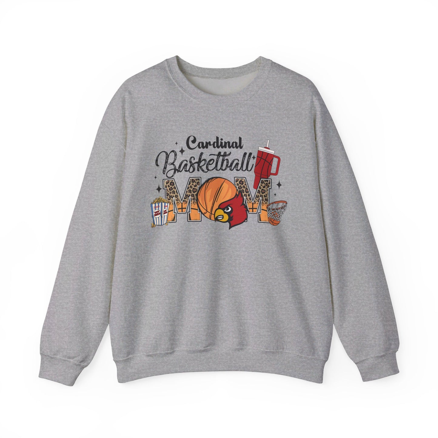 Cardinal Basketball Mom - Unisex Heavy Blend™ Crewneck Sweatshirt