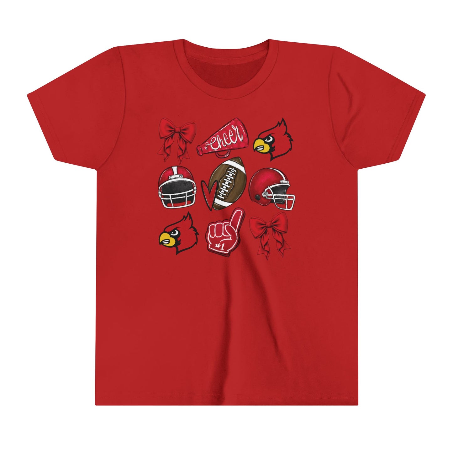 Football and Cheer Coquette - Bella + Canvas Youth Tee