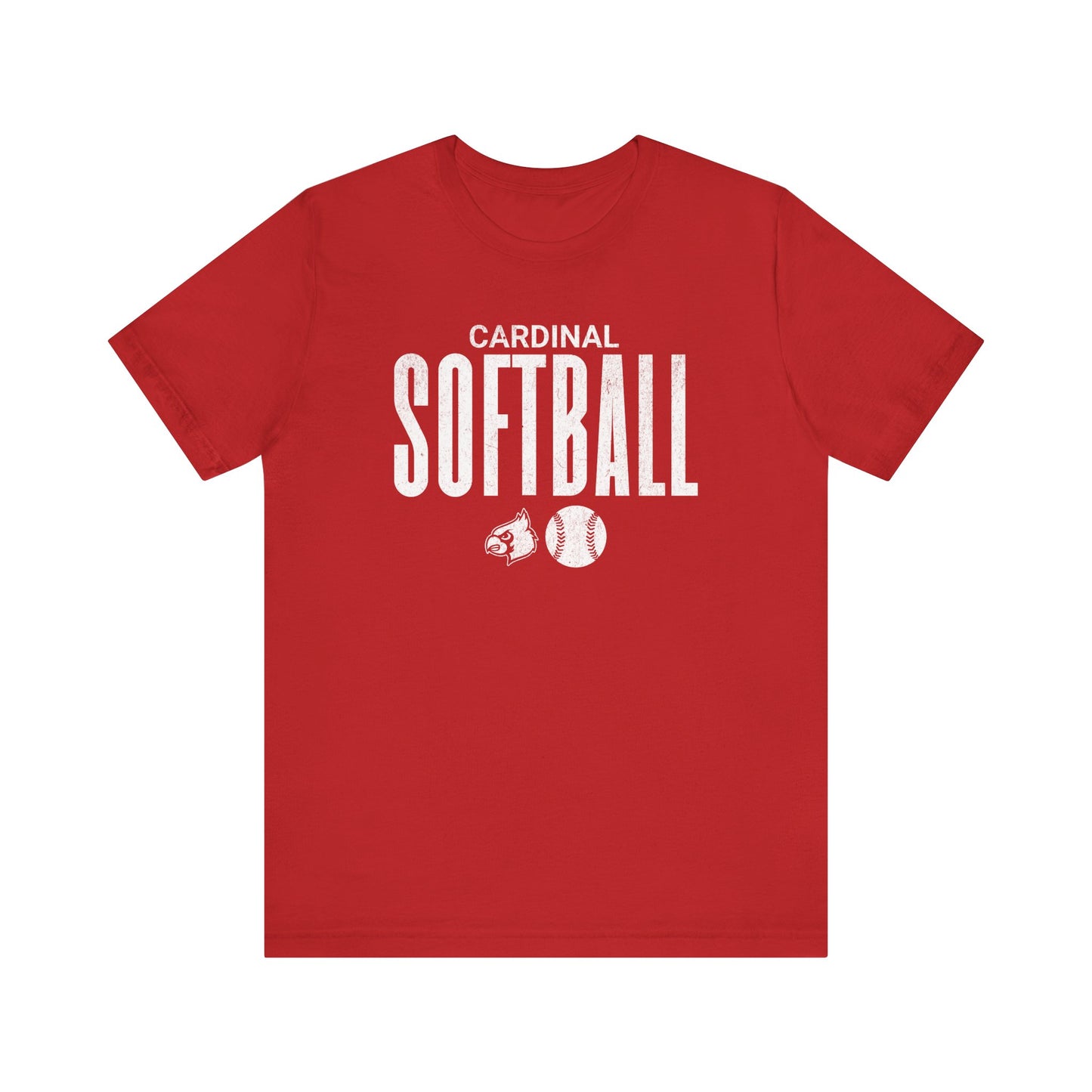 Vintage Cardinal Softball - Bella + Canvas Short Sleeve Tee