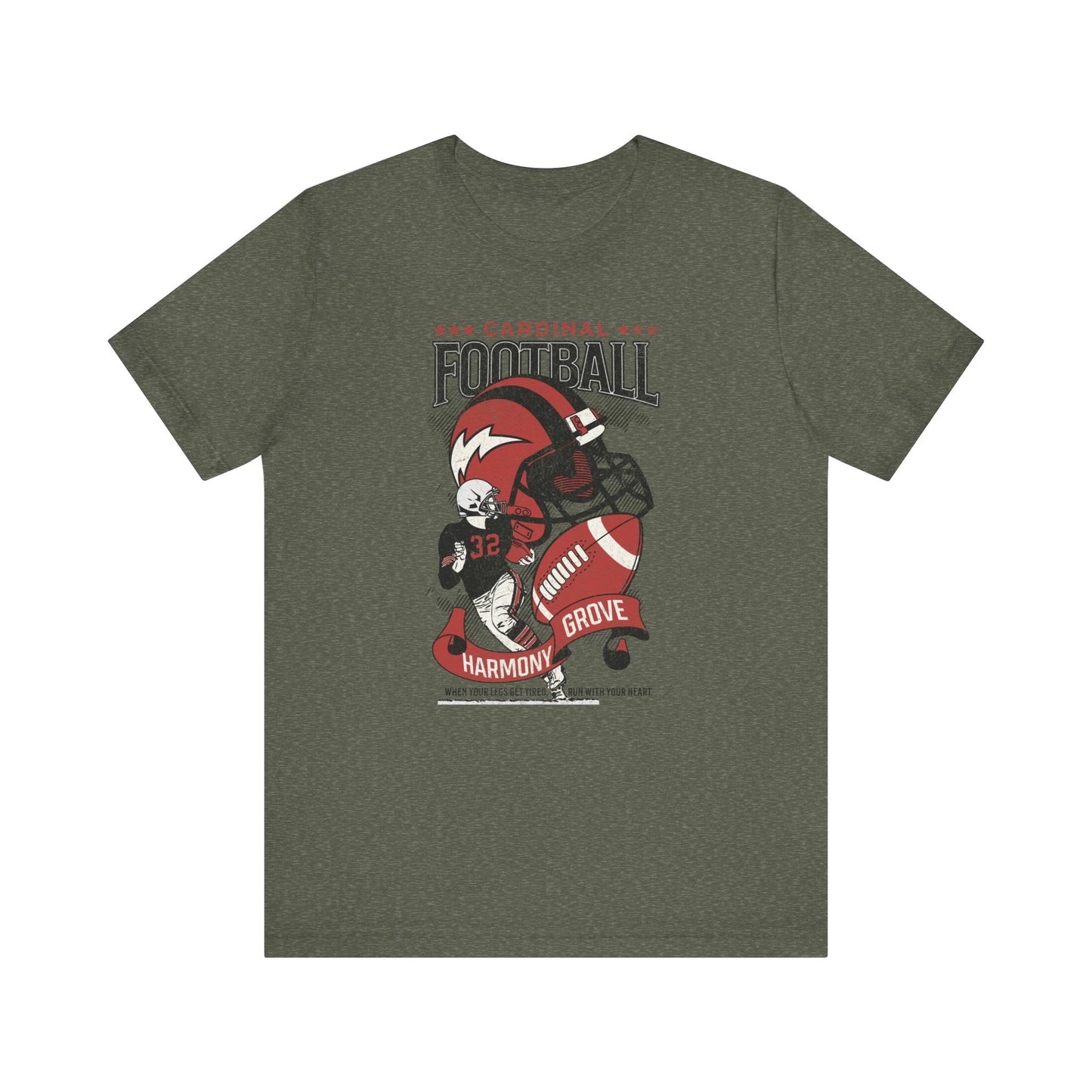 Vintage Cardinal Football - Bella + Canvas Short Sleeve Tee