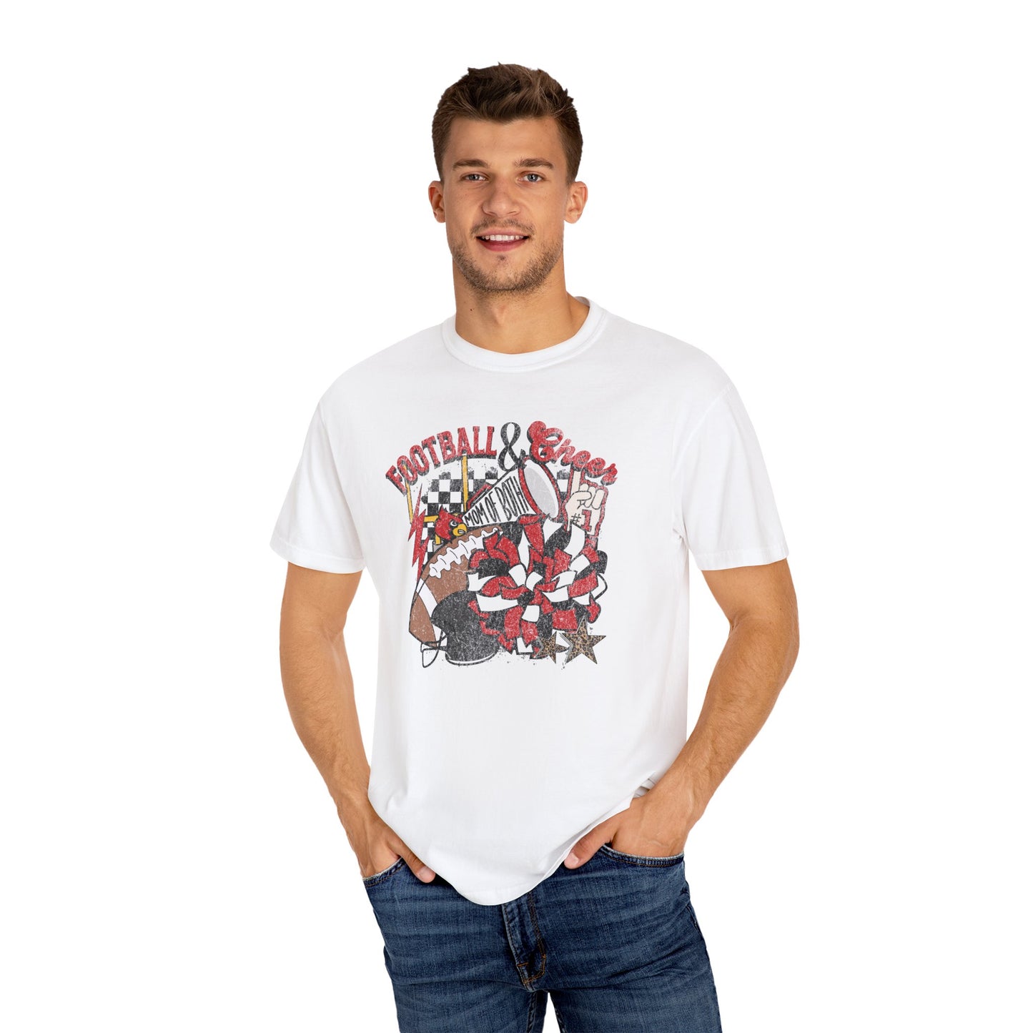 Cheer and Football Mom of Both - Comfort Colors T Shirt