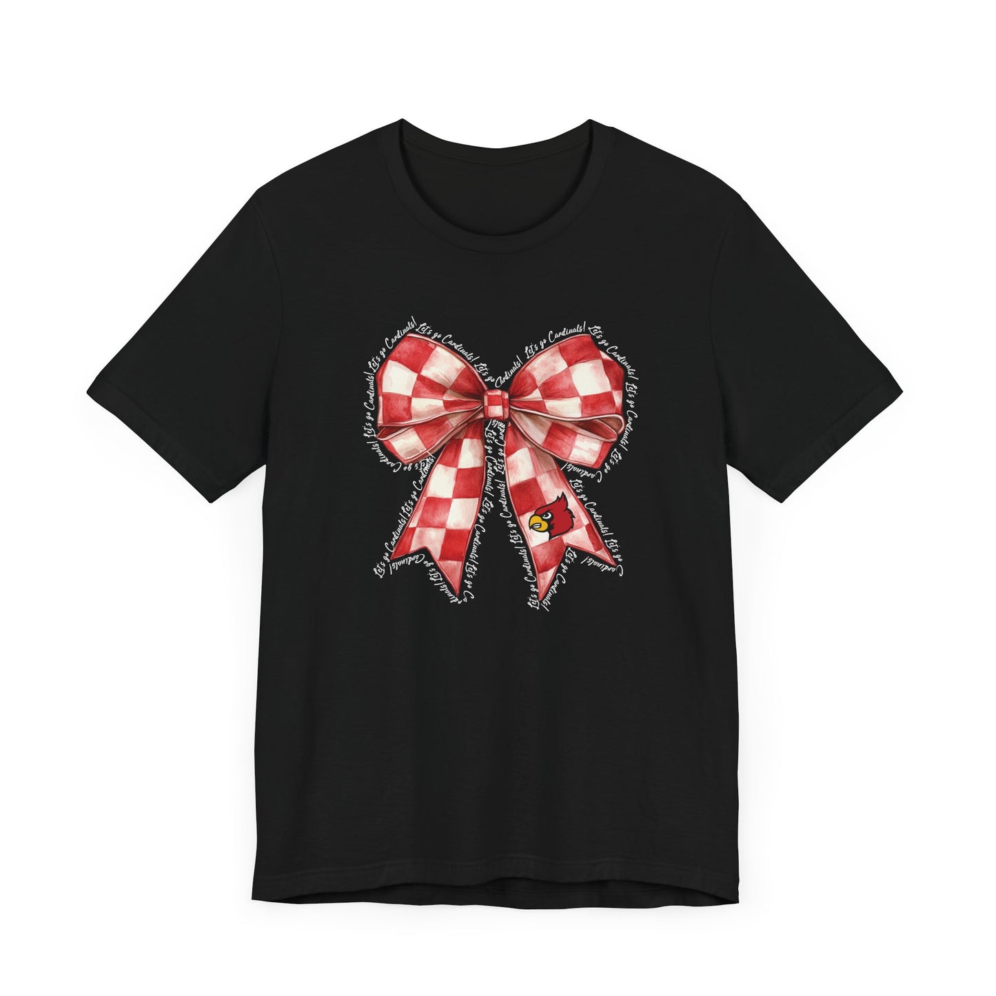 Let's go Cardinals Coquette Bow - Bella + Canvas Short Sleeve Tee
