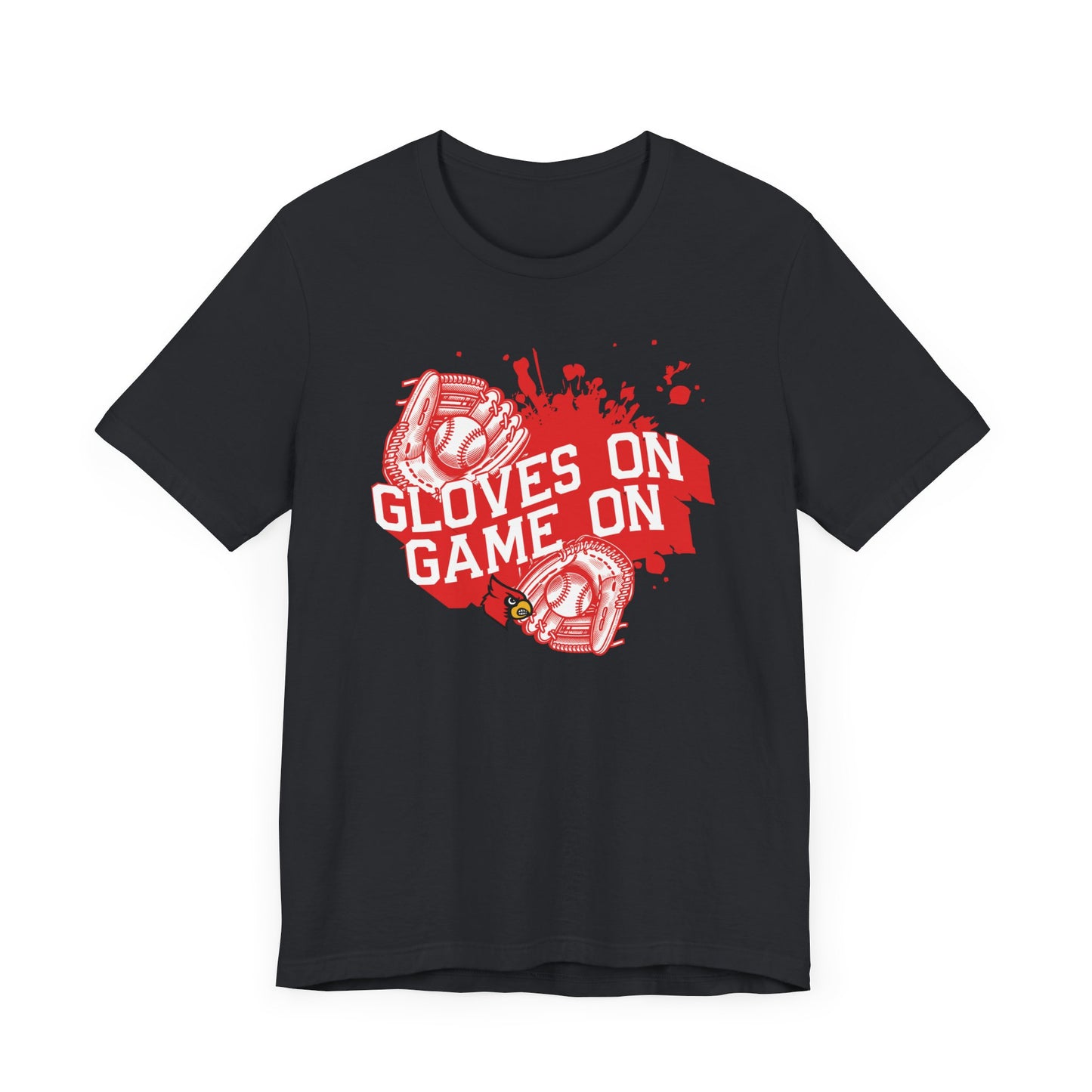 Gloves on Game On Baseball and Softball - Bella + Canvas Short Sleeve Tee