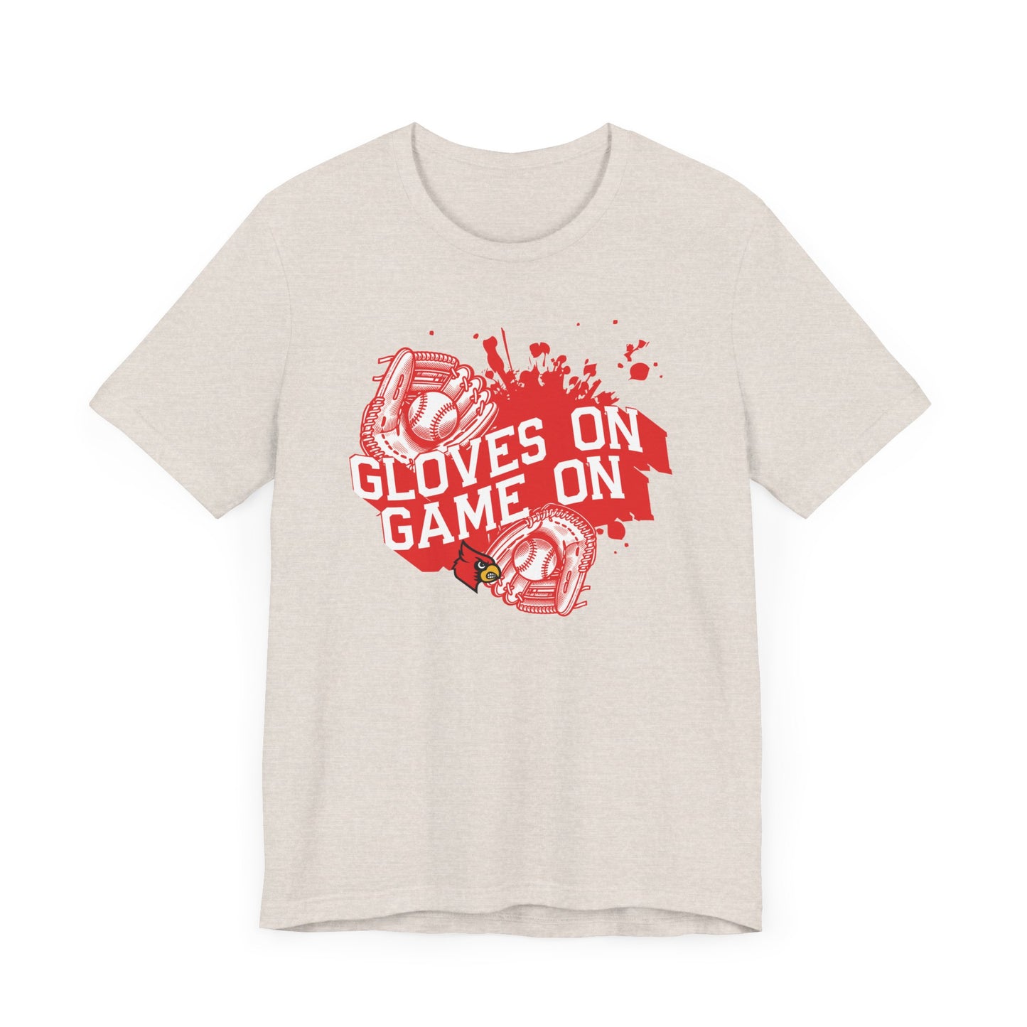 Gloves on Game On Baseball and Softball - Bella + Canvas Short Sleeve Tee