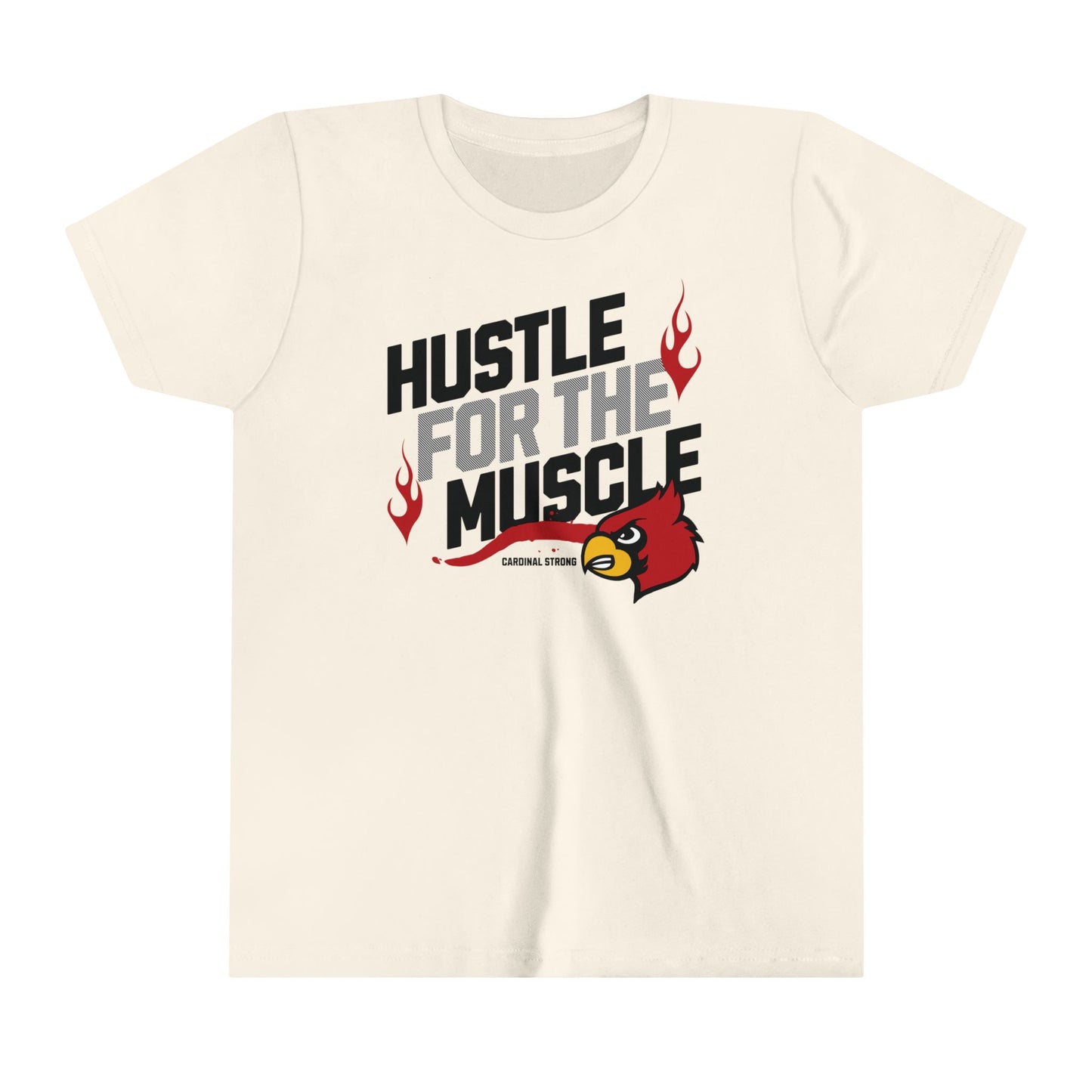 Hustle for the Muscle Cardinal - Bella + Canvas Youth Tee