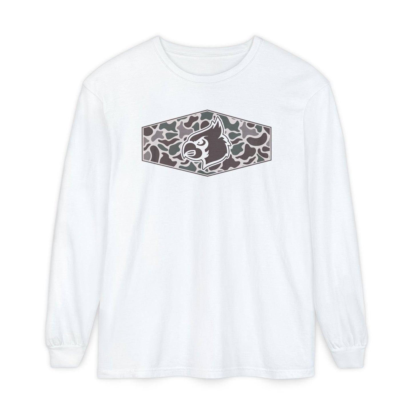 Old School Camo Cardinal Inset - Comfort Colors Long Sleeve T-Shirt