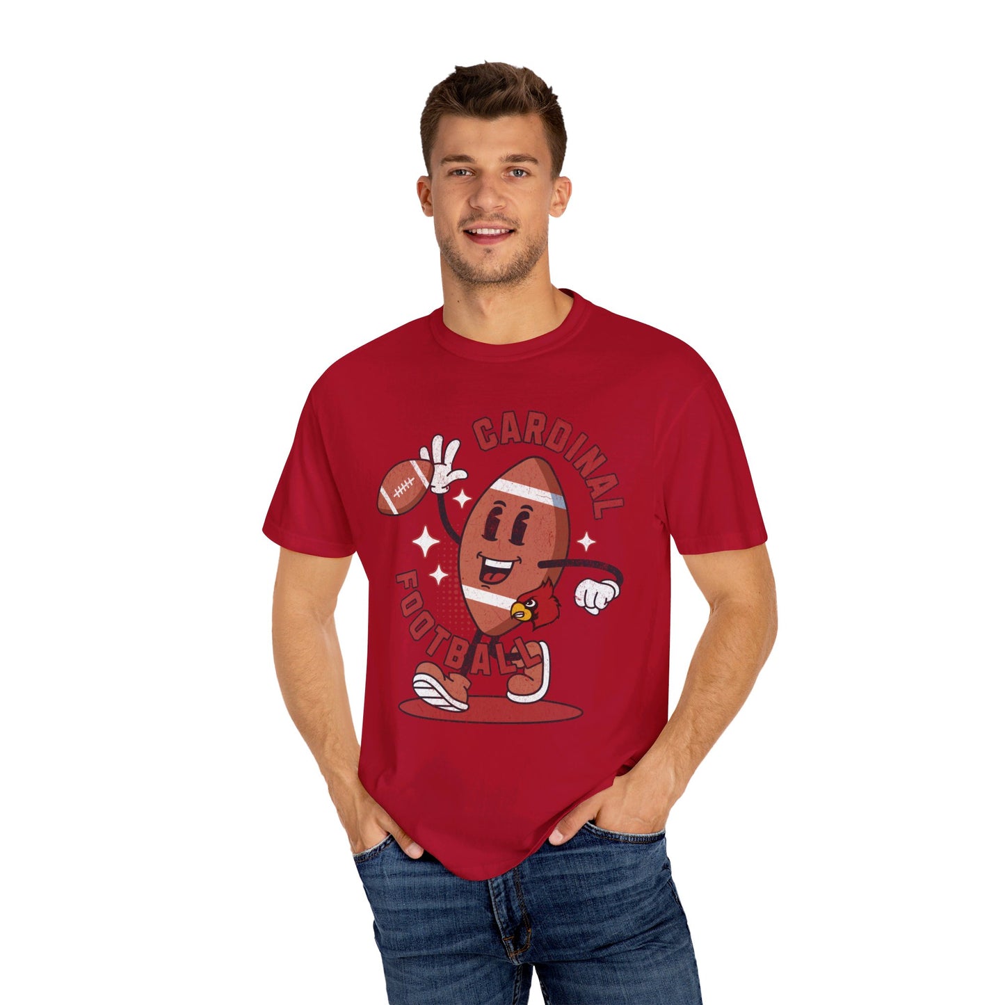 Retro Cardinal Football - Comfort Colors T-shirt