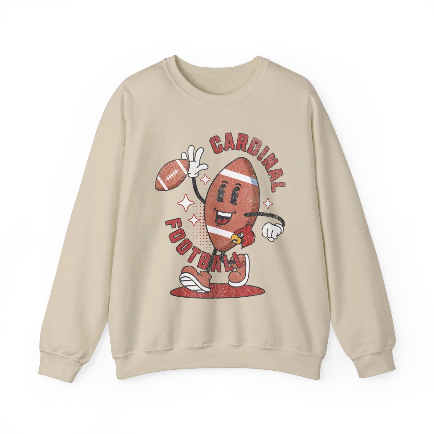 Retro Cardinal Football - Unisex Heavy Blend™ Crewneck Sweatshirt