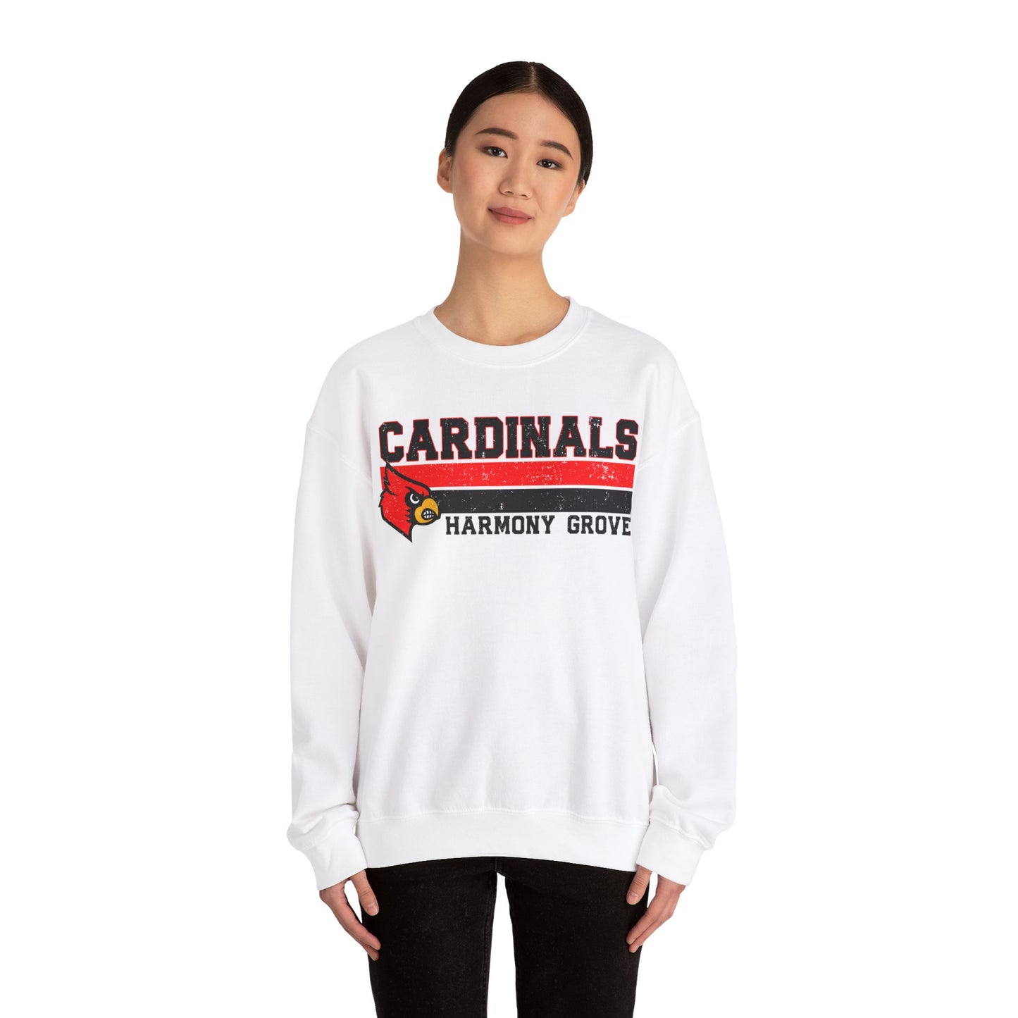 Cardinals Harmony Grove Stripe - Unisex Heavy Blend™ Crewneck Sweatshirt