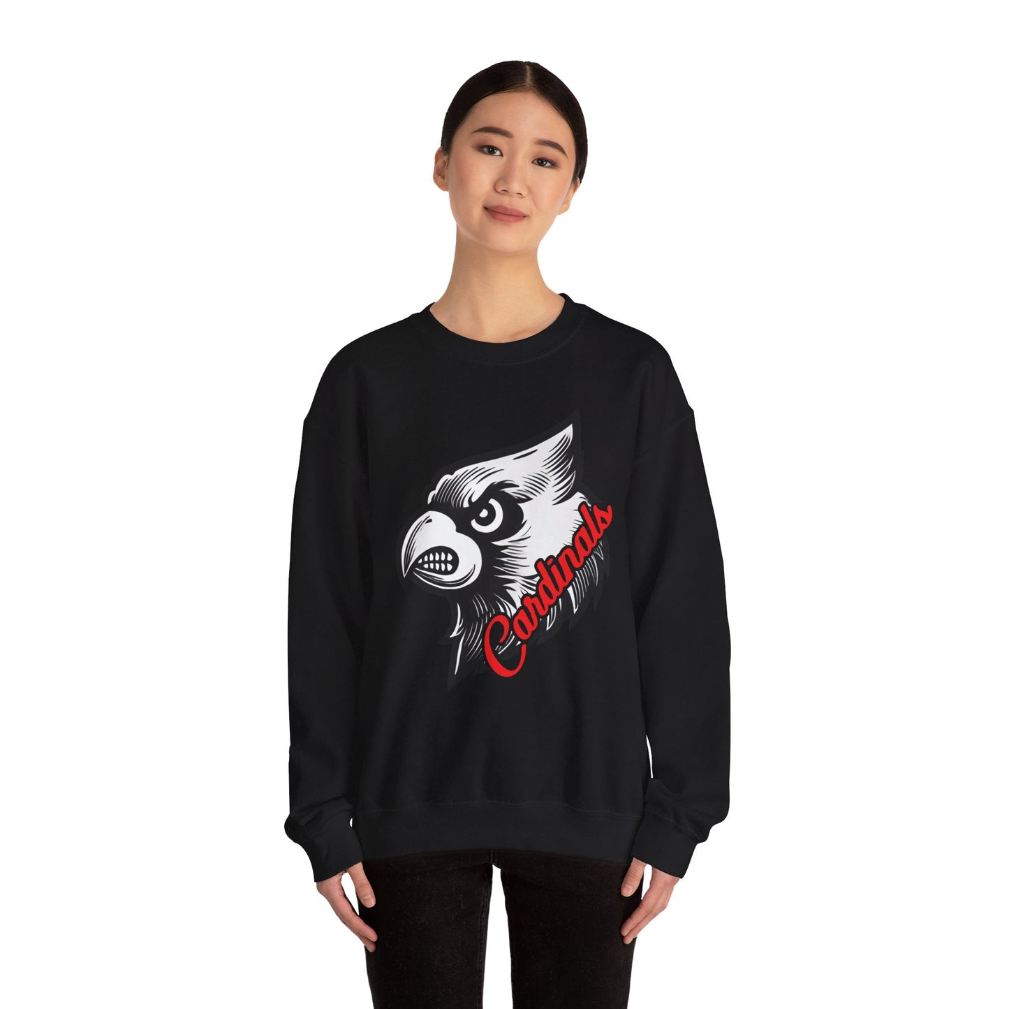 Cardinals Inset Text - Unisex Heavy Blend™ Crewneck Sweatshirt