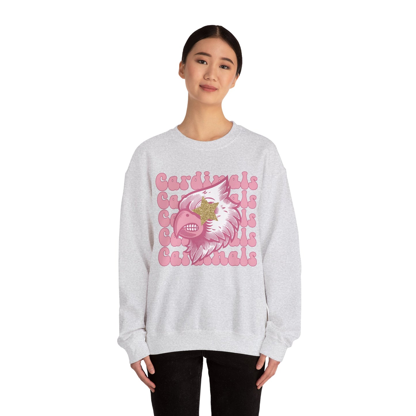 Pink Cardinals Star Eyes - Unisex Heavy Blend™ Crewneck Sweatshirt