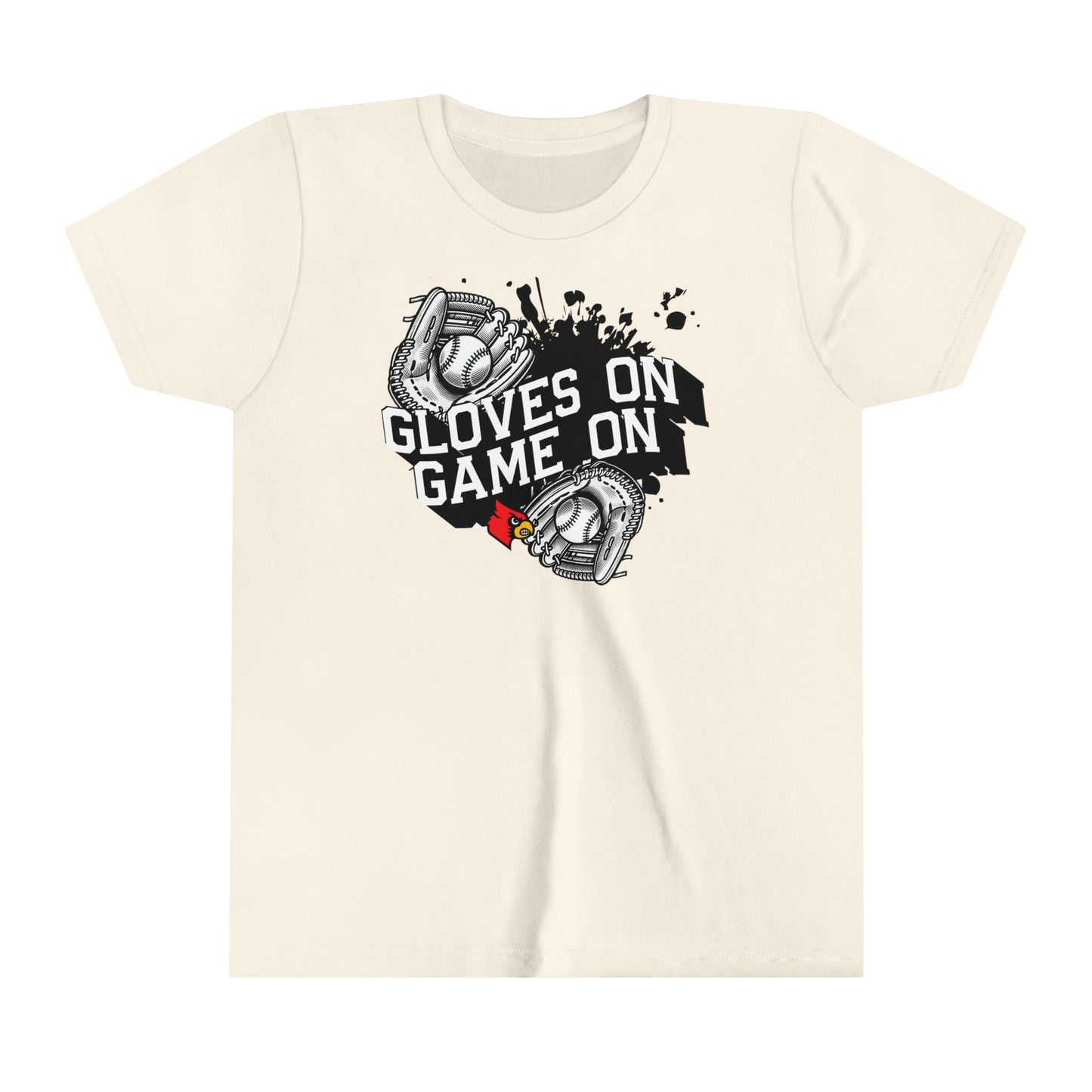 Gloves On Game On Baseball Softball - Bella + Canvas Youth Tee