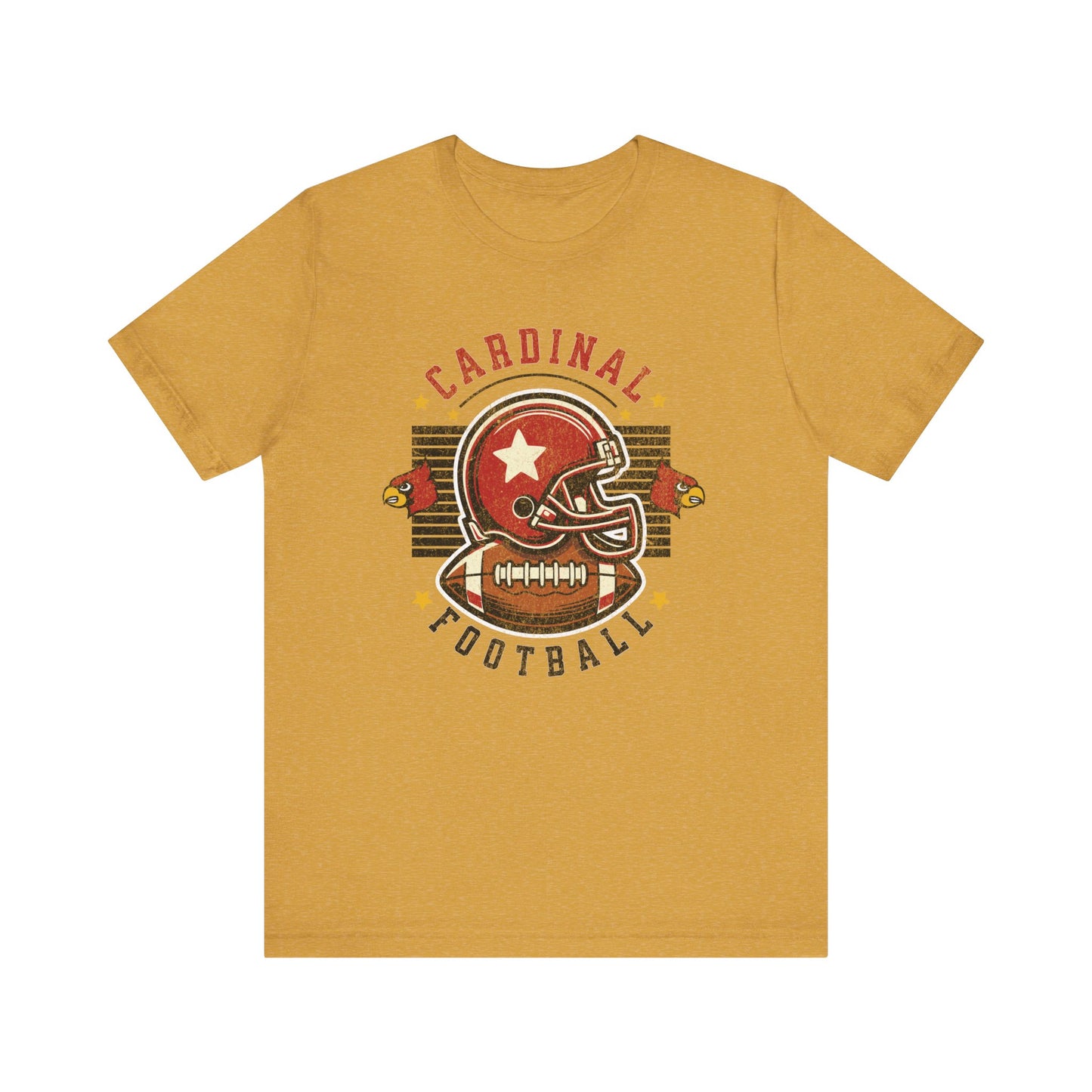 Cardinal Football Helmet - Bella + Canvas Short Sleeve Tee