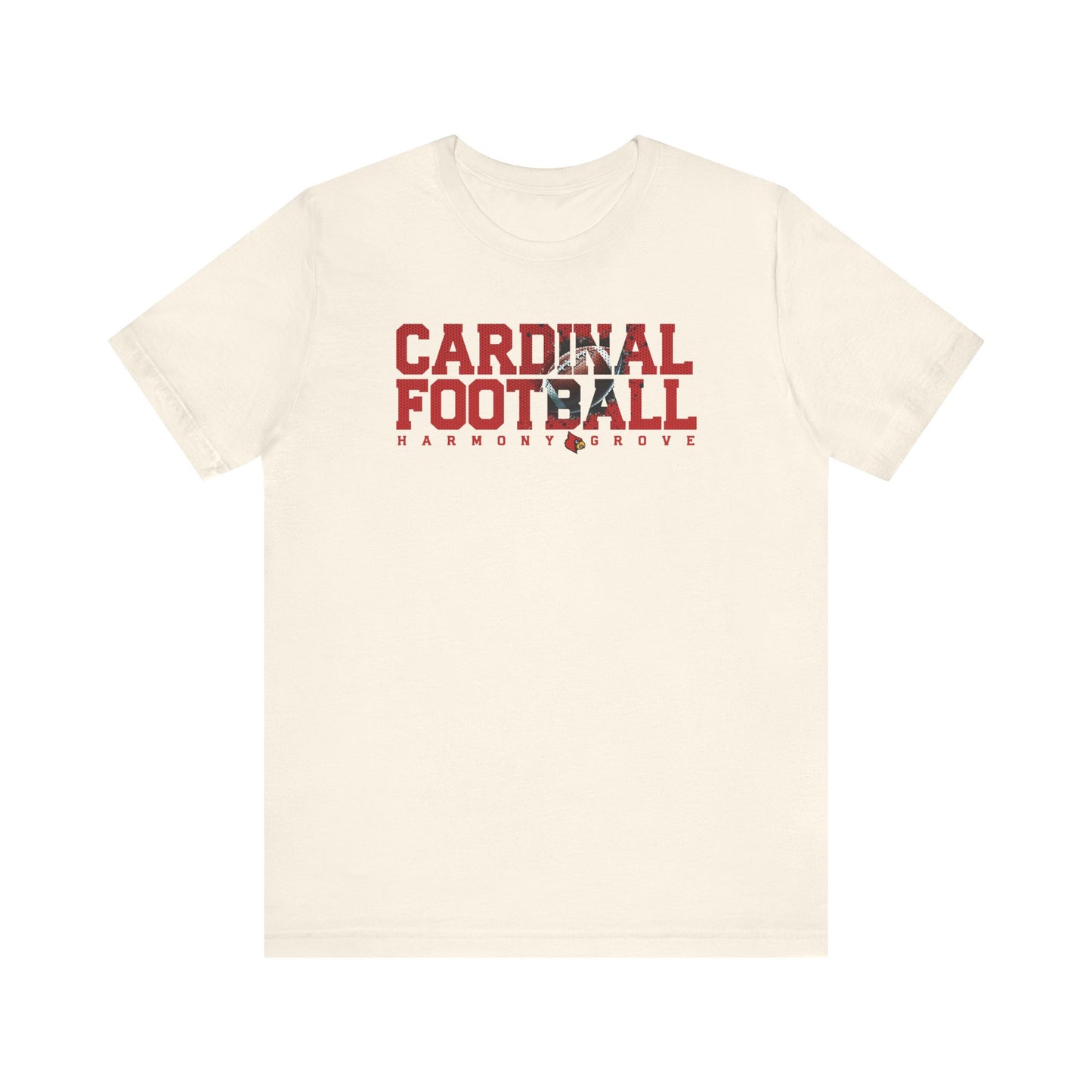 Cardinal Football Harmony Grove - Bella + Canvas Short Sleeve Tee