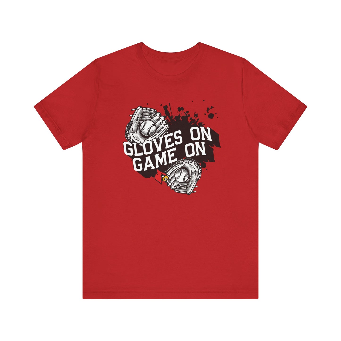 Gloves on Game On Baseball and Softball - Bella + Canvas Short Sleeve Tee