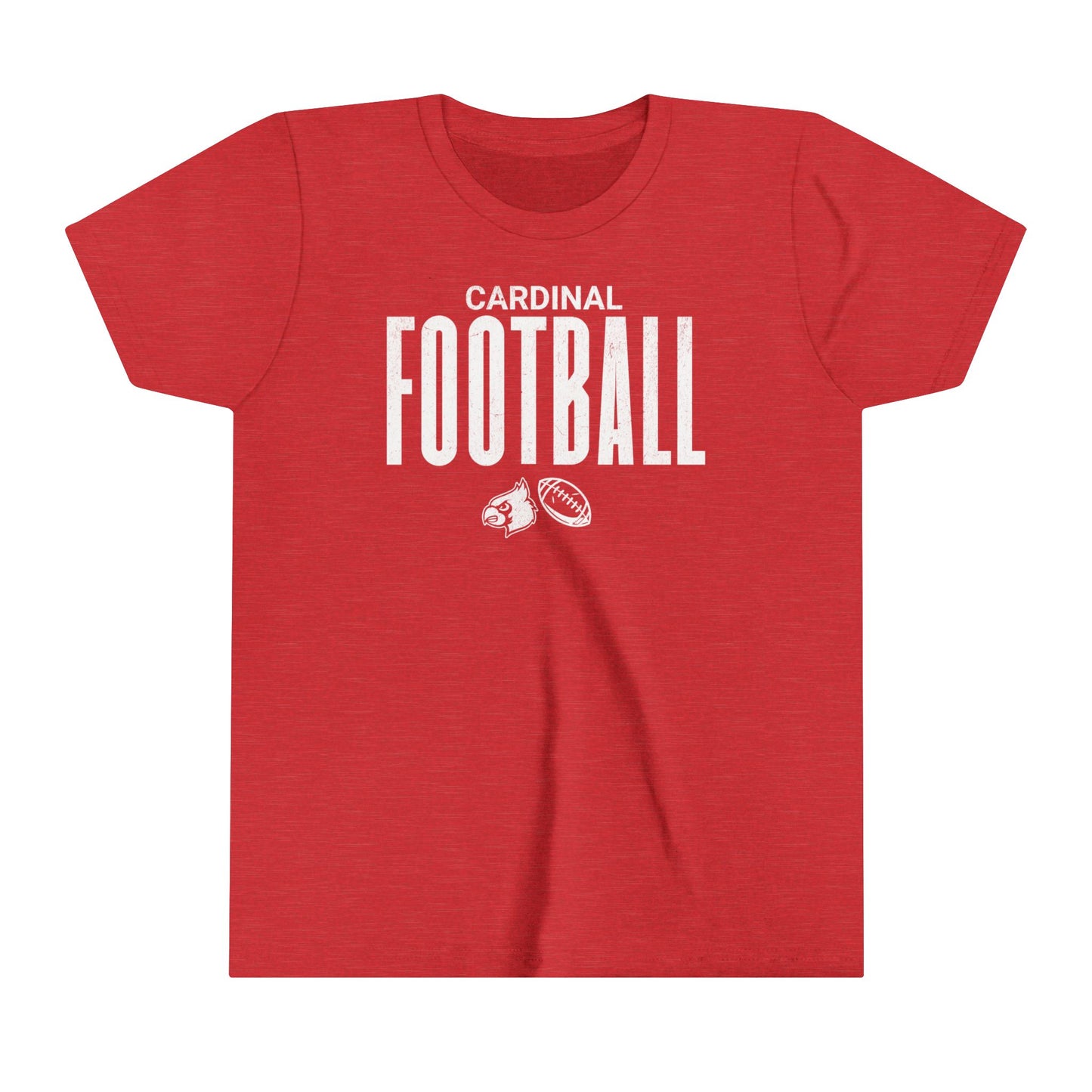 Vintage Cardinal Football - Bella + Canvas Youth Tee