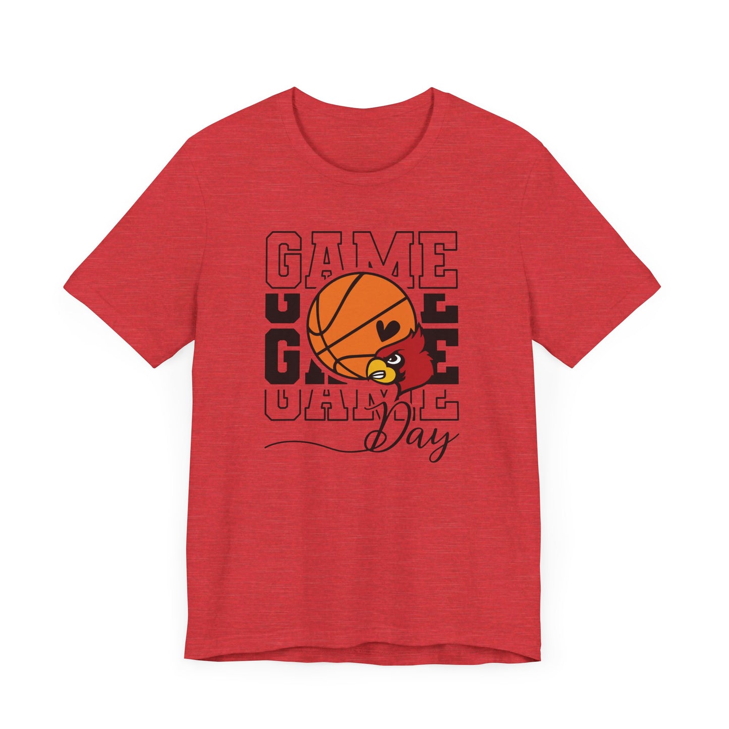 Cardinal Game Day Basketball - Bella + Canvas Short Sleeve Tee