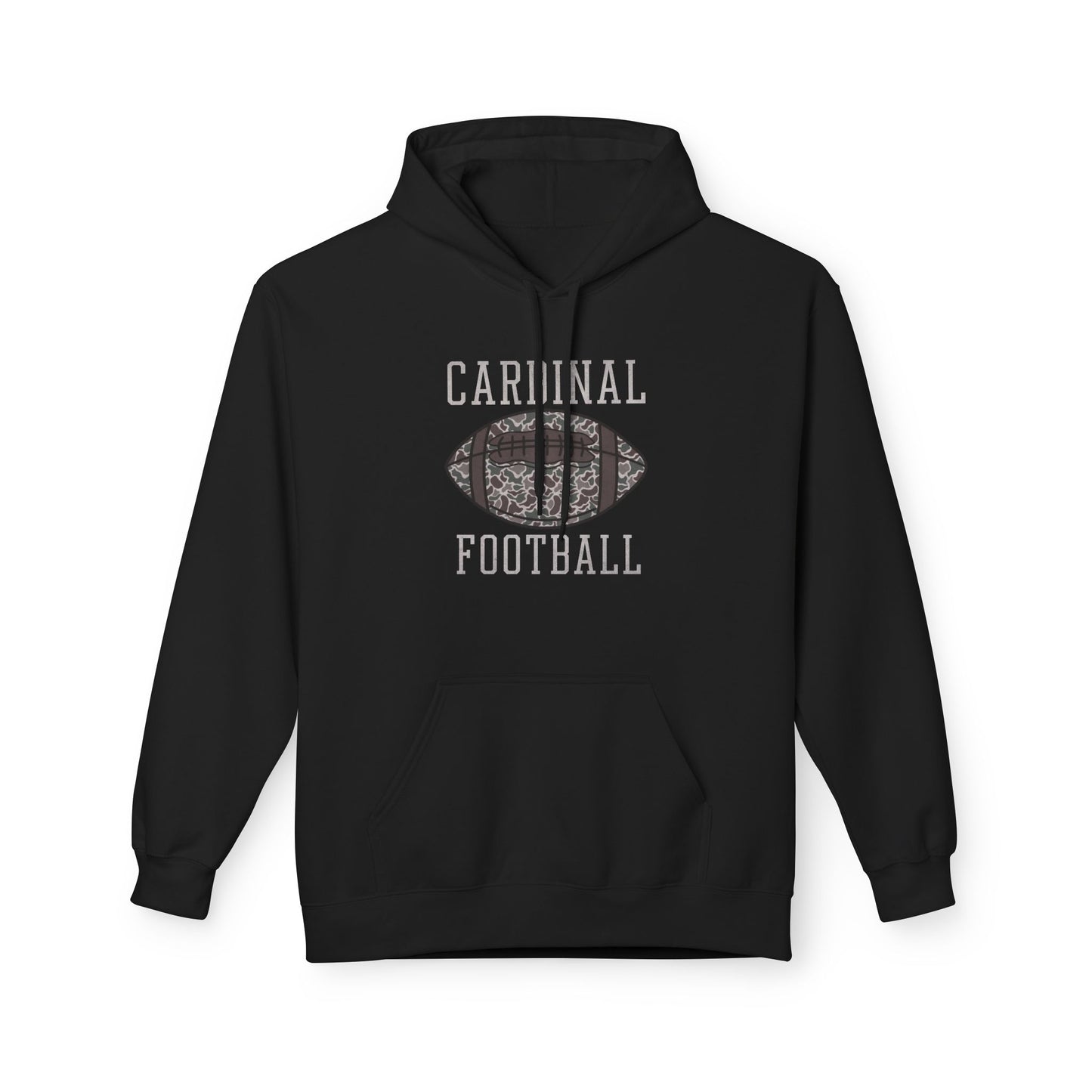 Old School Camo Cardinal Football - Midweight Softstyle Fleece Hoodie