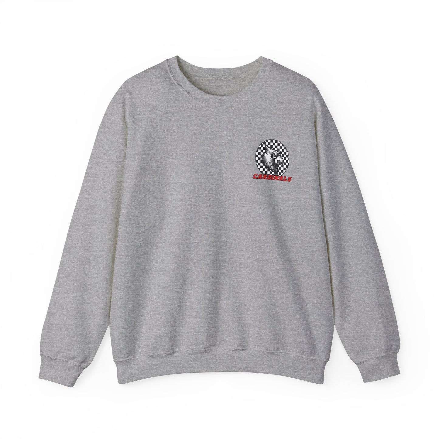 Black and White Checkered Cardinal - of Unisex Heavy Blend™ Crewneck Sweatshirt