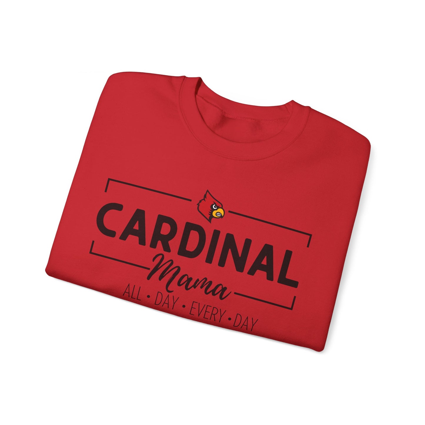 Cardinal Mama All Day Every Day - Unisex Heavy Blend™ Crewneck Sweatshirt