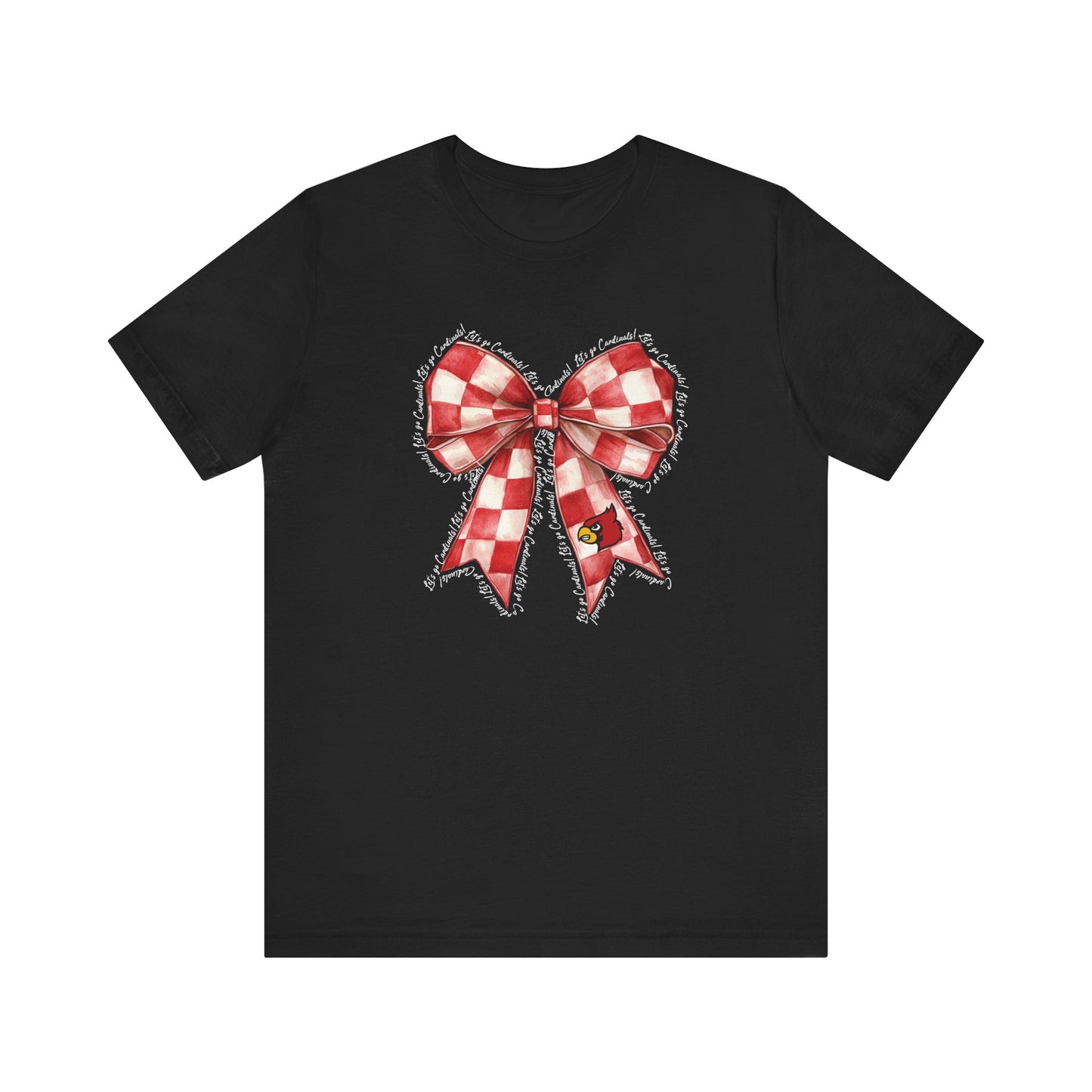 Let's go Cardinals Coquette Bow - Bella + Canvas Short Sleeve Tee