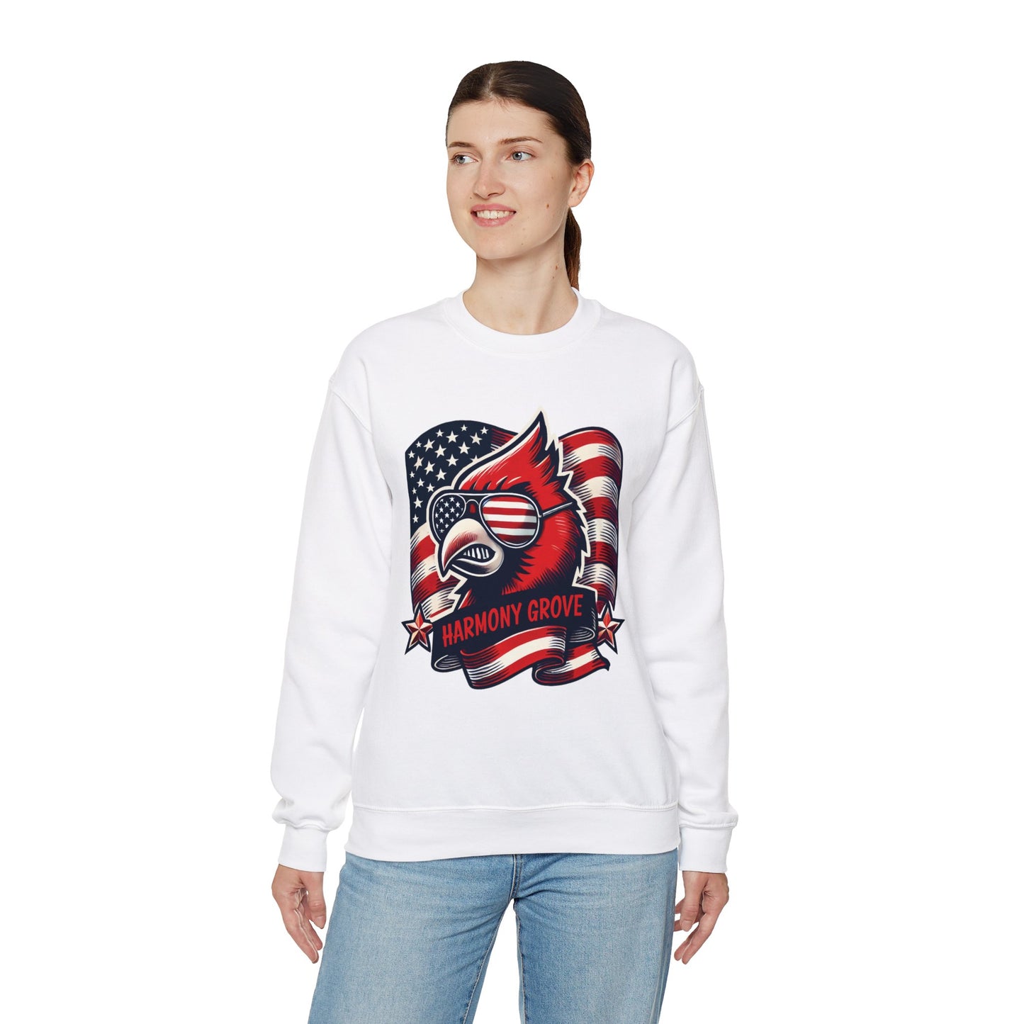 Patriotic Harmony Grove Cardinals - Unisex Heavy Blend™ Crewneck Sweatshirt