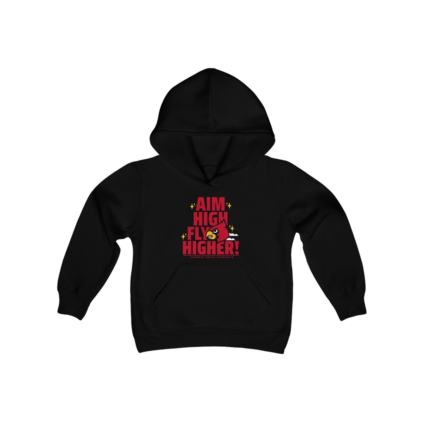 Aim High Fly Higher Cardinal - Youth Heavy Blend Hooded Sweatshirt