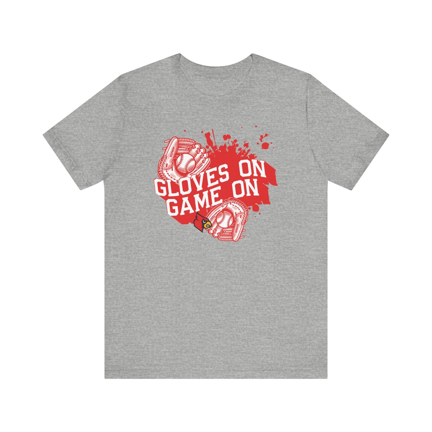 Gloves on Game On Baseball and Softball - Bella + Canvas Short Sleeve Tee