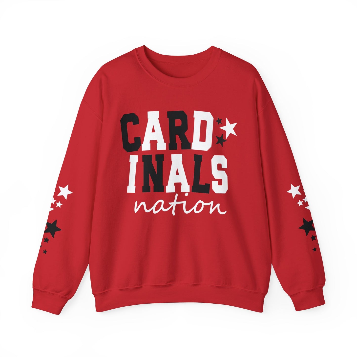 Cardinals Nation with Star Sleeves - Unisex Heavy Blend™ Crewneck Sweatshirt