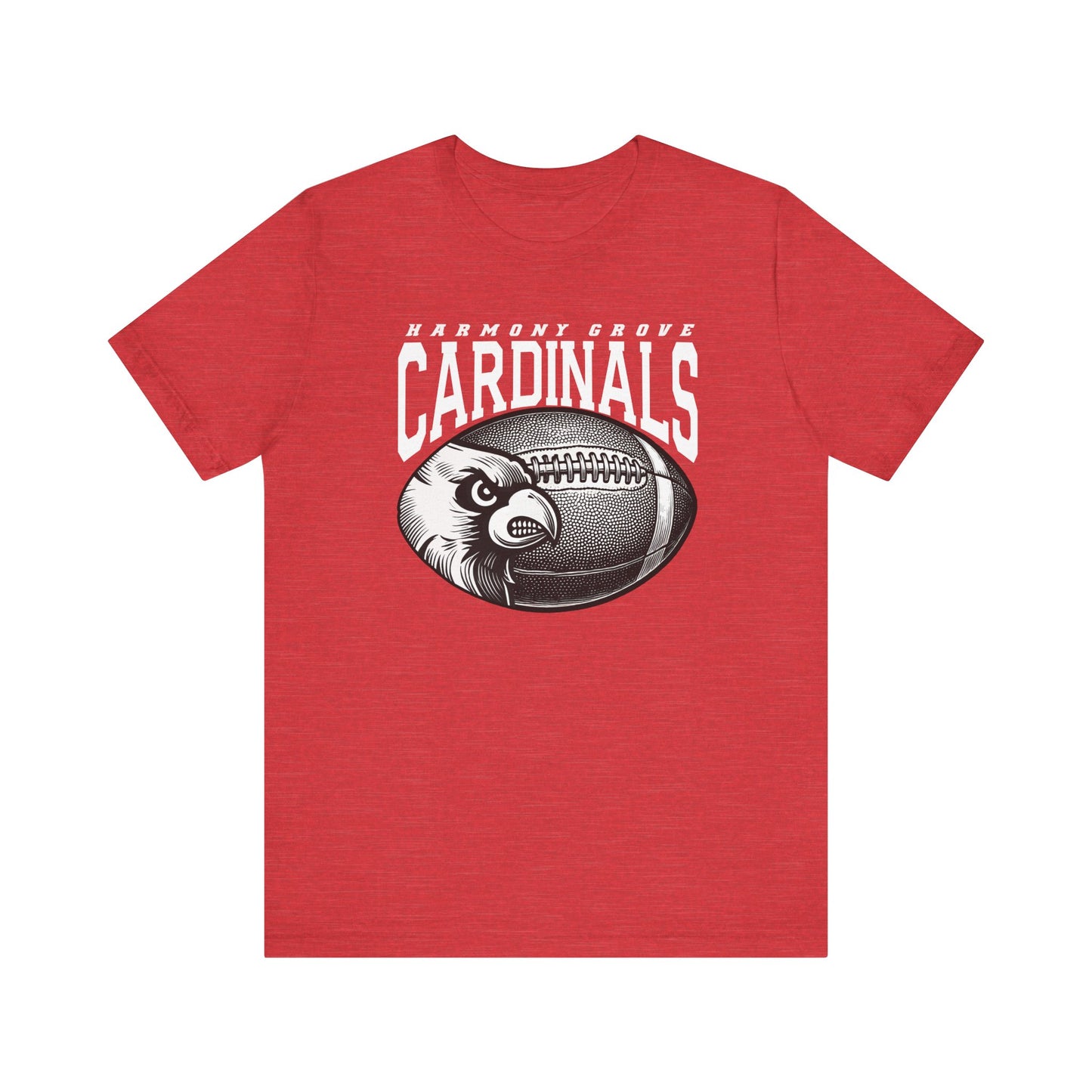 HG Cardinals Football Mascot Inset - Bella + Canvas Short Sleeve Tee