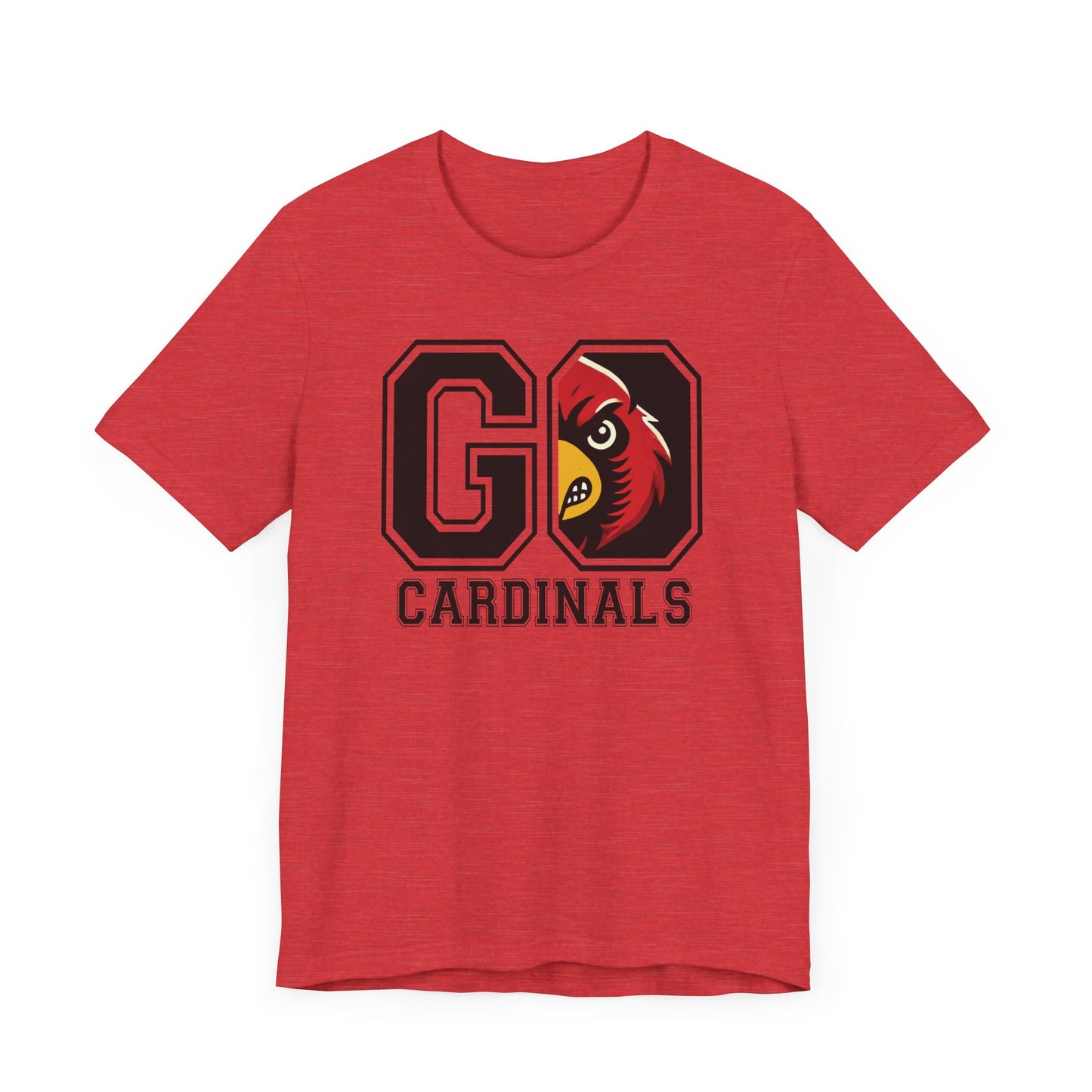 Go Cardinals Red Mascot - Bella + Canvas Short Sleeve Tee