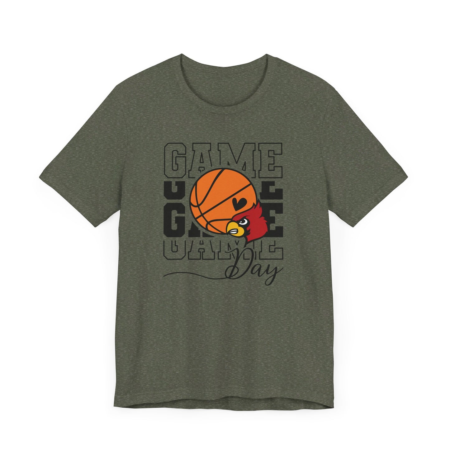 Cardinal Game Day Basketball - Bella + Canvas Short Sleeve Tee