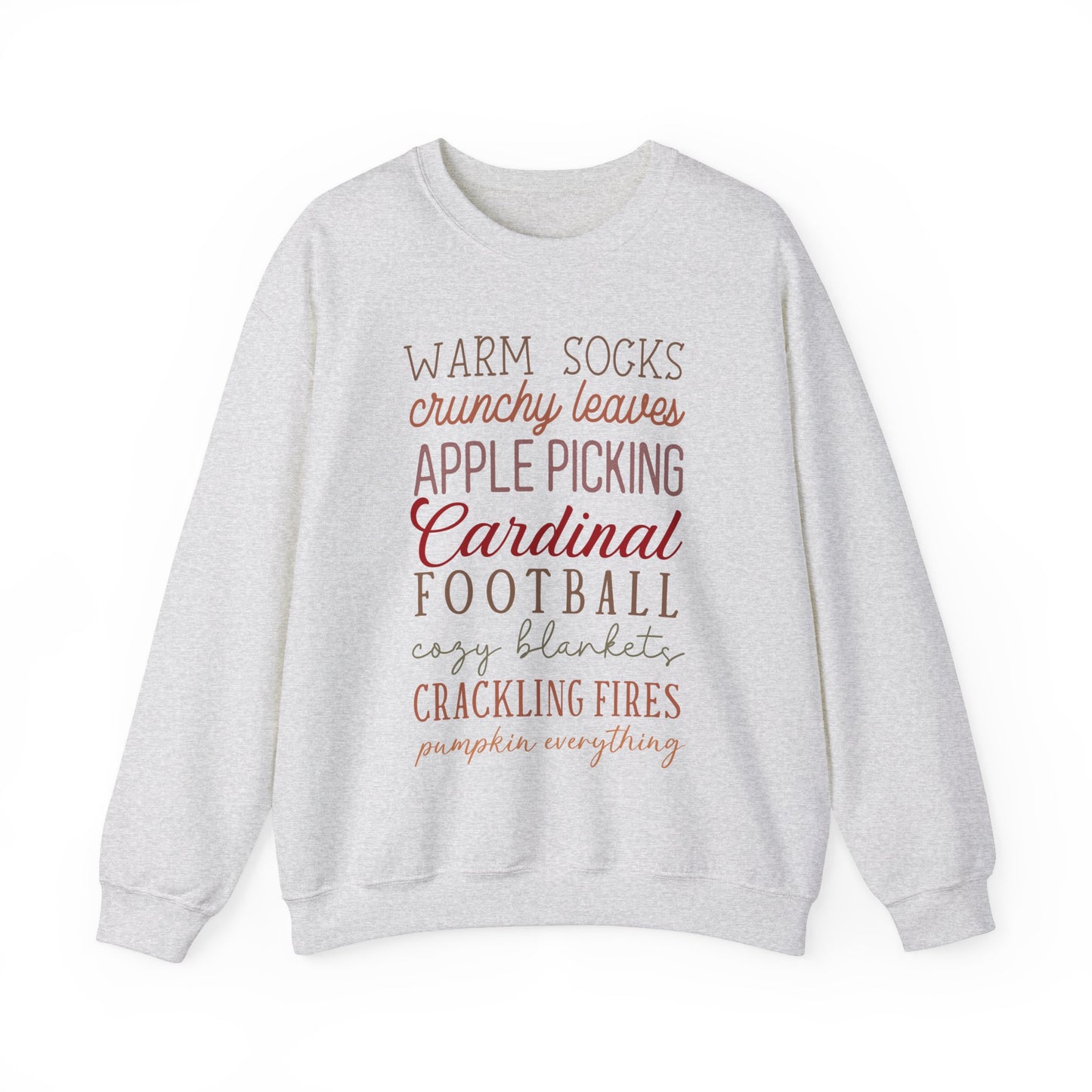 Fall Sayings Cardinal Football - Unisex Heavy Blend™ Crewneck Sweatshirt