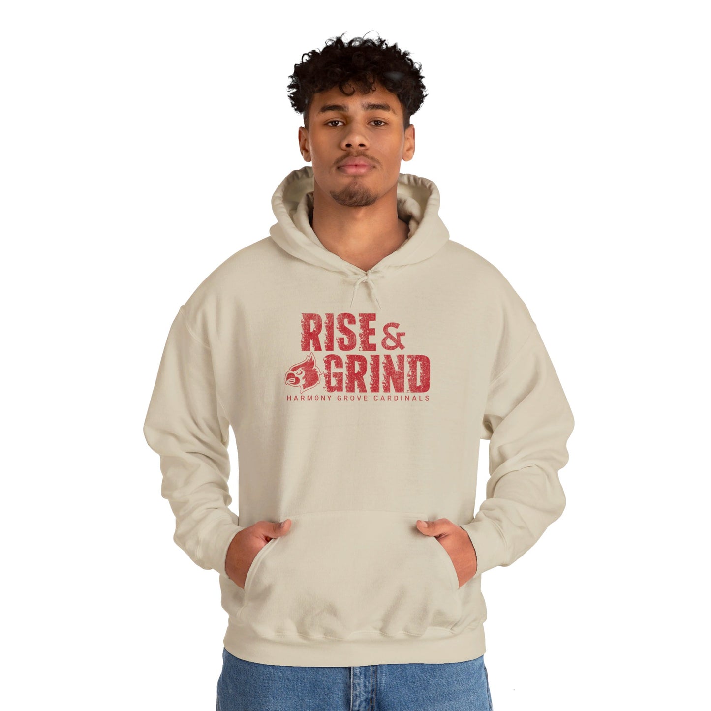 Vintage Cardinal Rise and Grind - Unisex Heavy Blend™ Hooded Sweatshirt